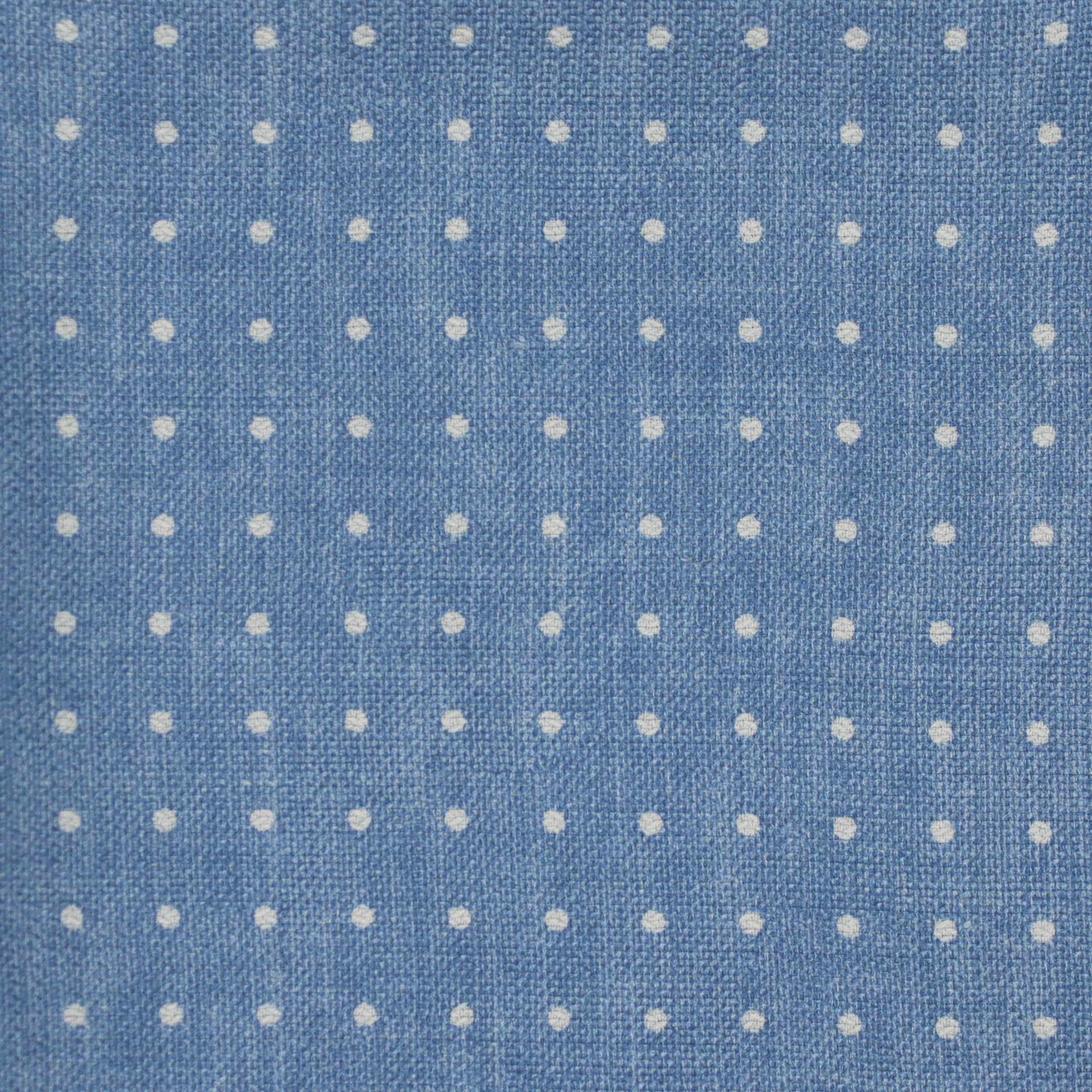 Silk Spotted with Edge Pocket Square in Sky - Image 3