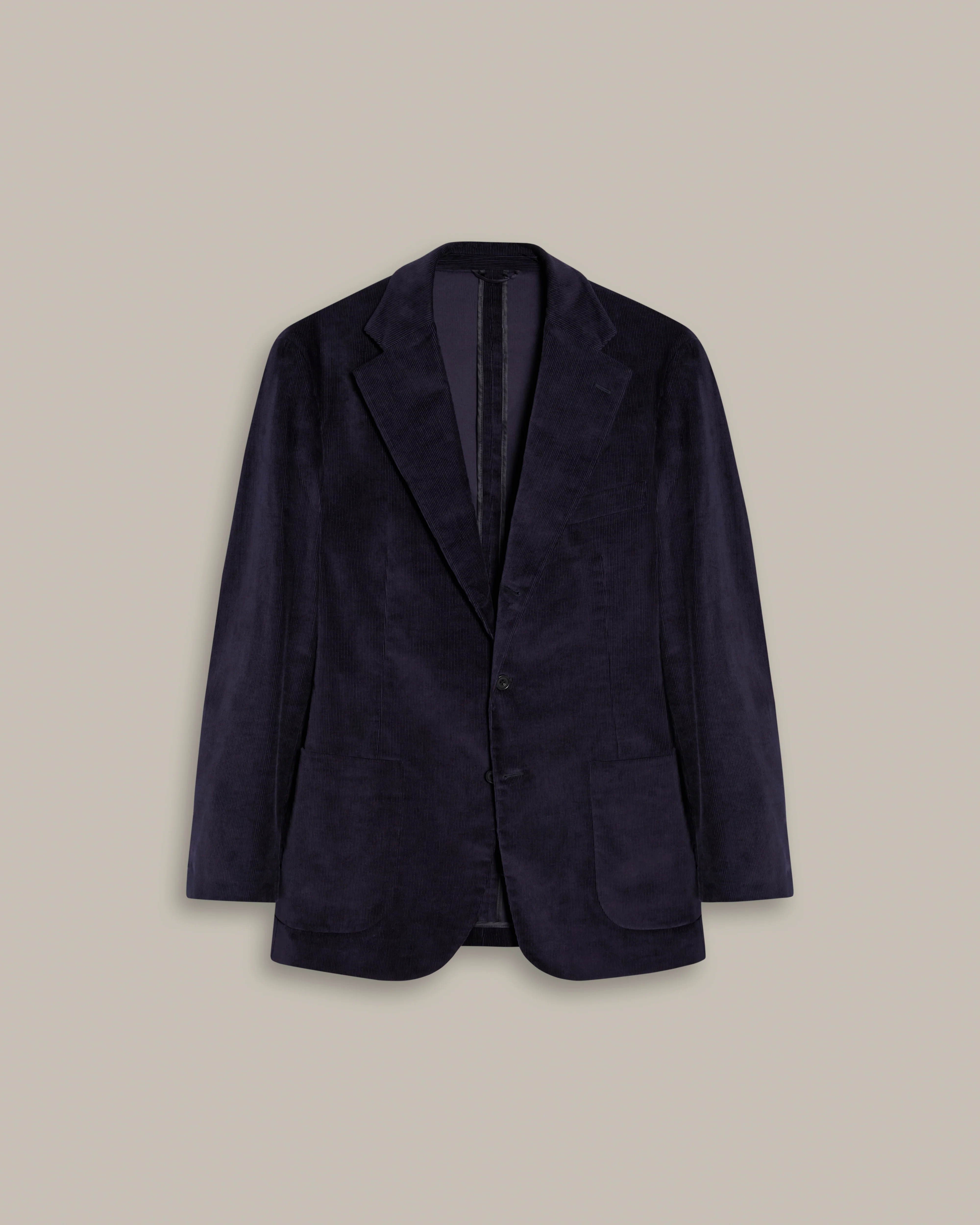 Single Breasted Corduroy Unstructured Jacket in Dark Navy