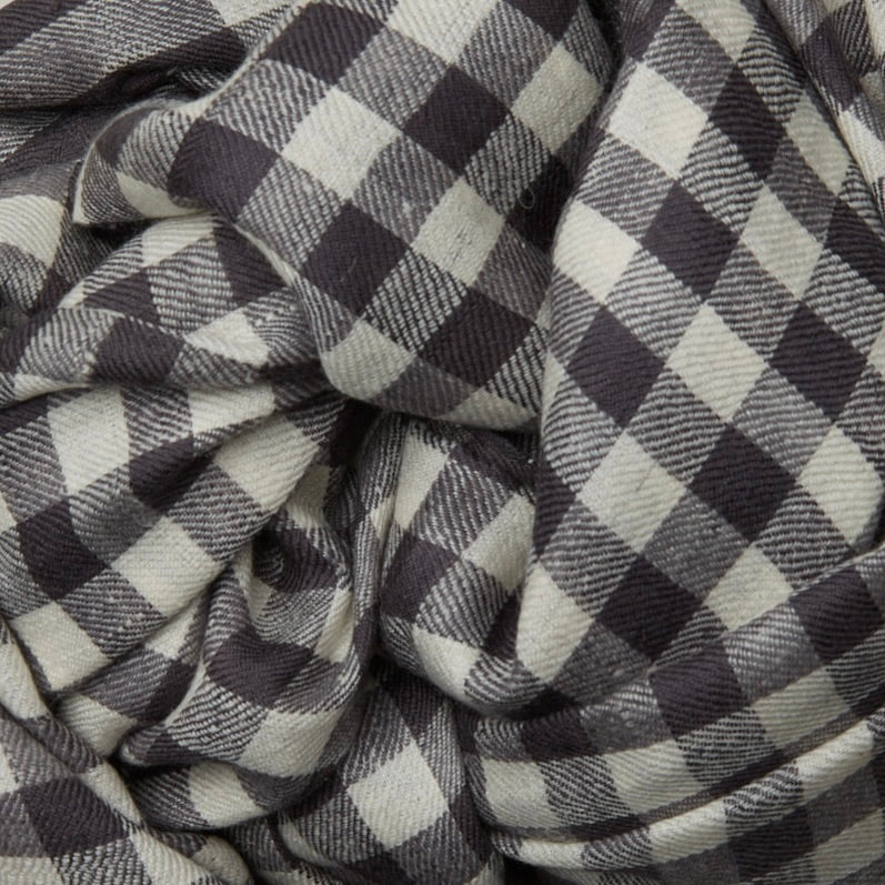 Small Check Cashmere Scarf In Charcoal And Ivory - Image 4