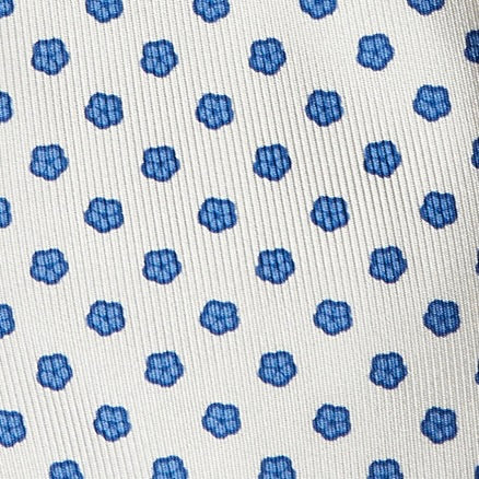 Small Floral Print Tie in Off White - Image 3