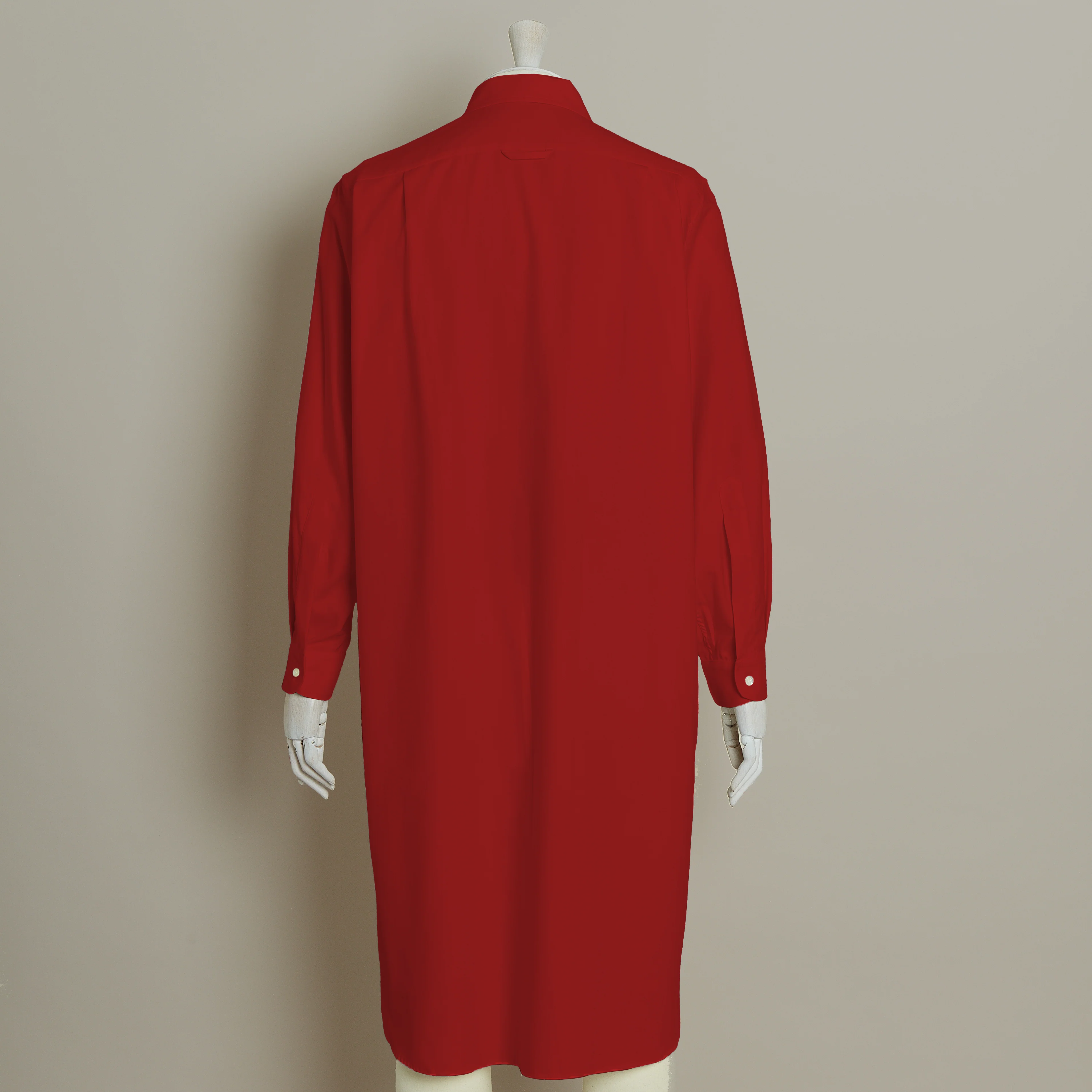 Soft Brushed Cotton Night Shirt In Red - Image 3