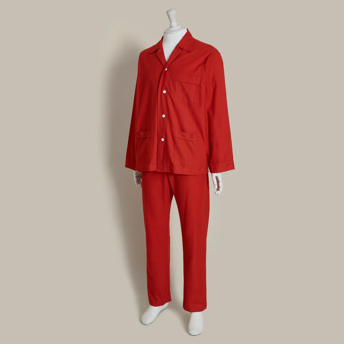Soft Brushed Cotton Pyjamas In Red - Image 4