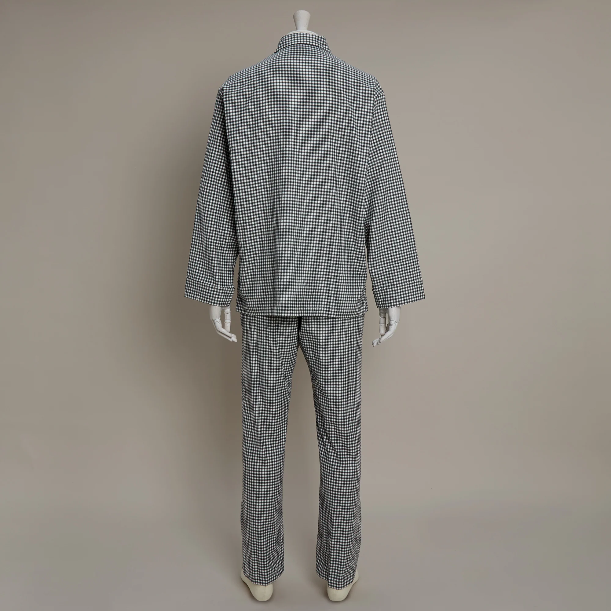 Soft Brushed Cotton Pyjama In Check Print In Grey - Image 2