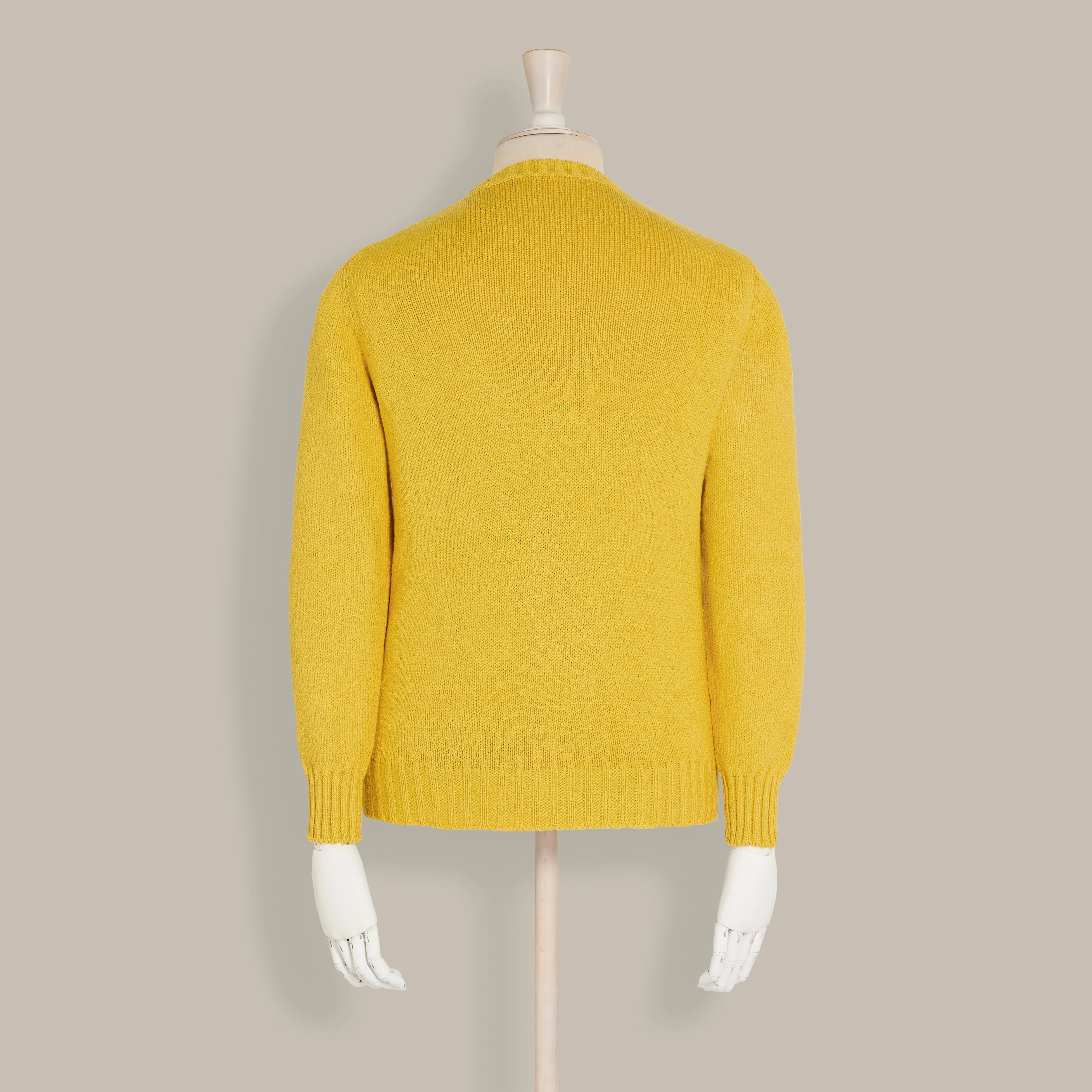 Soft Cotton Crew Neck Sweater in Yellow - Image 3