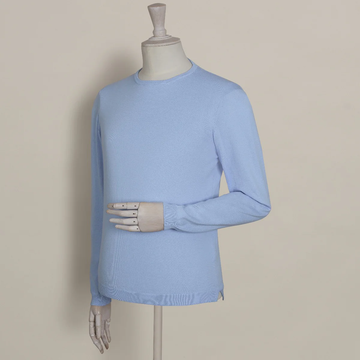 Soft Cotton Knitted Sweater in Sky - Image 2