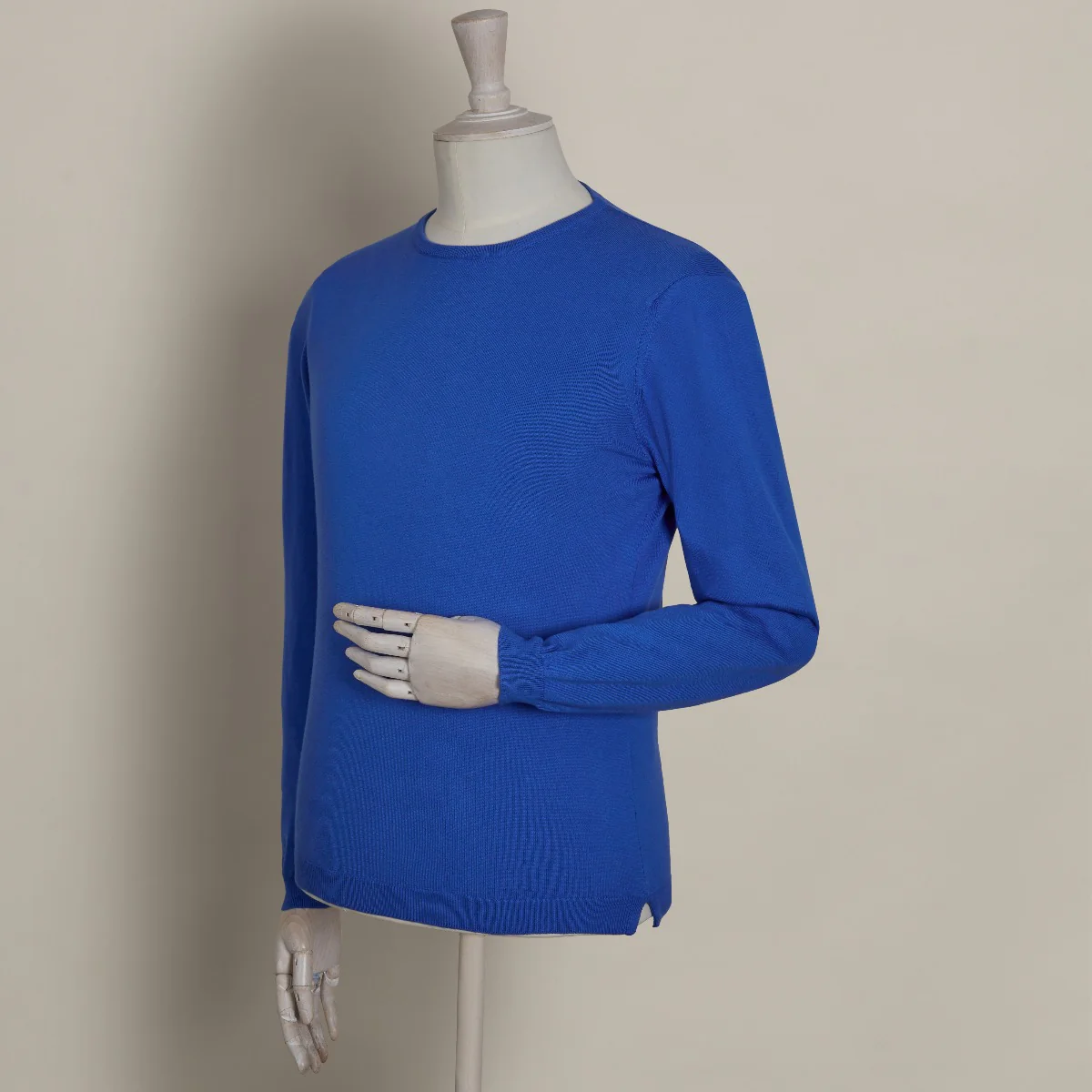 Soft Cotton Knitted Sweater In Blue - Image 2