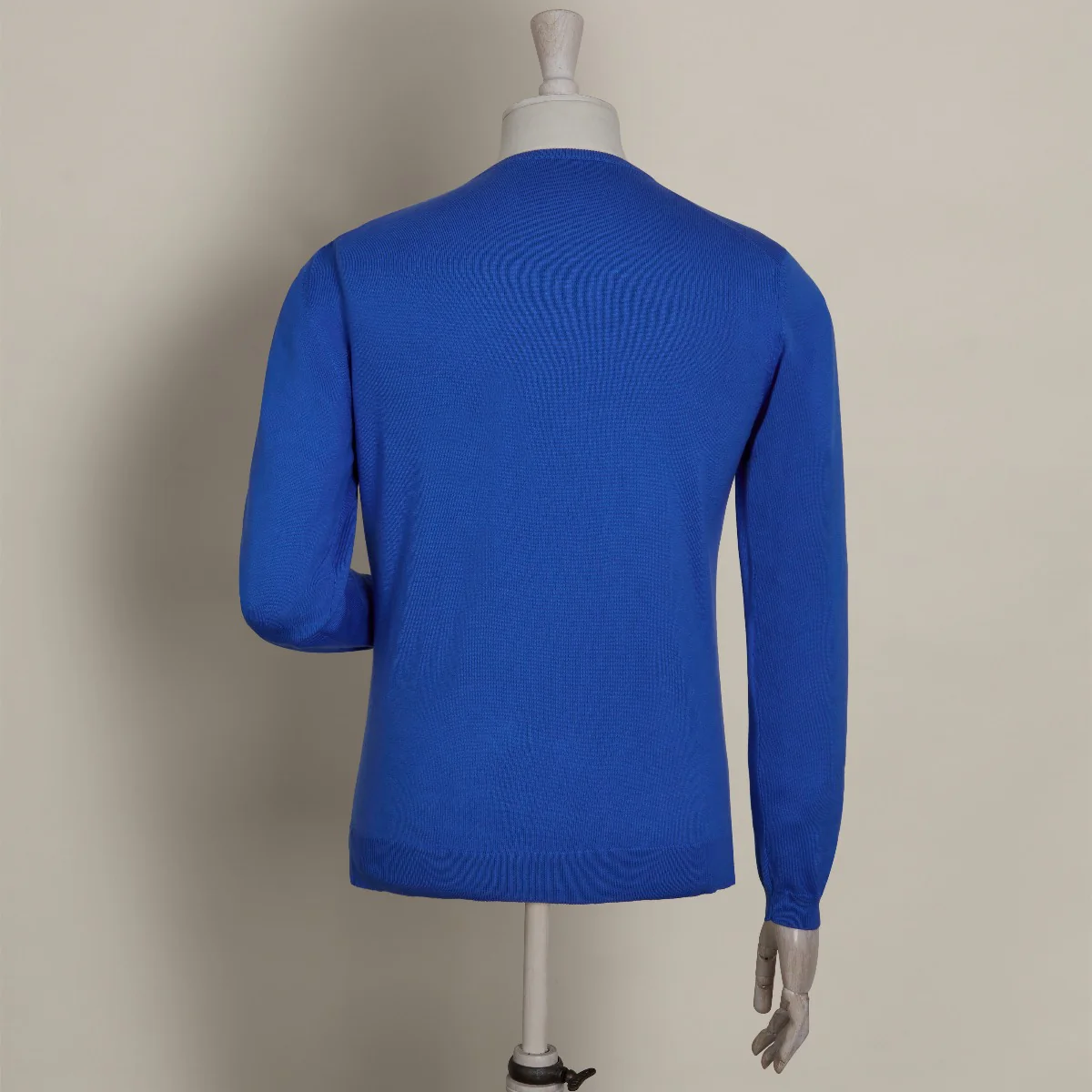 Soft Cotton Knitted Sweater In Blue - Image 3