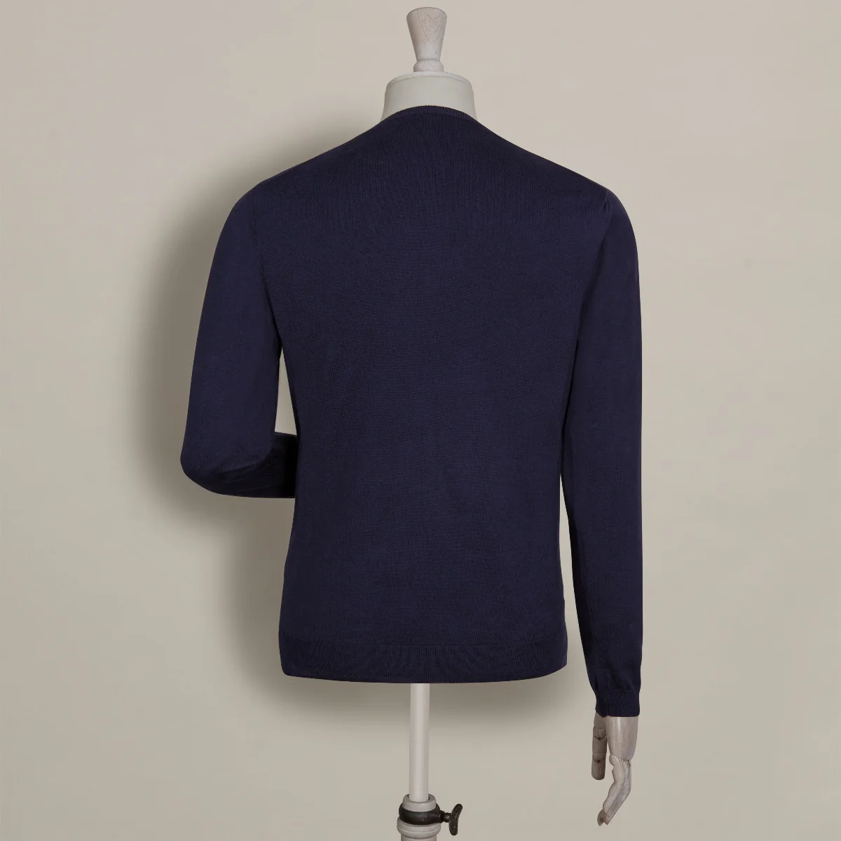 Soft Cotton Knitted Sweater In Navy - Image 3