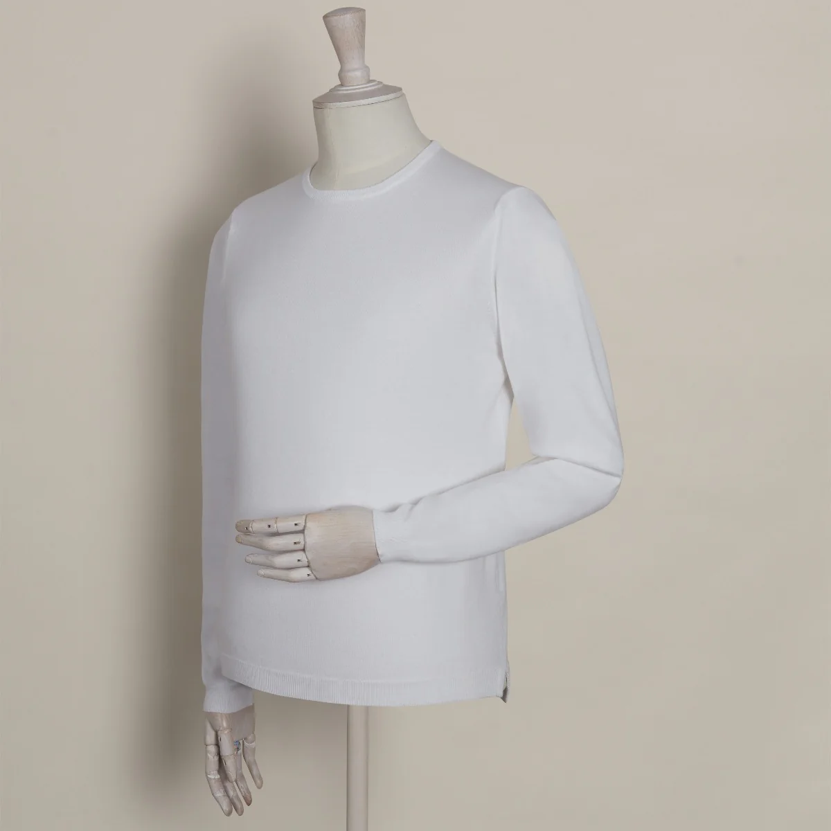 Soft Cotton Knitted Sweater In White - Image 2