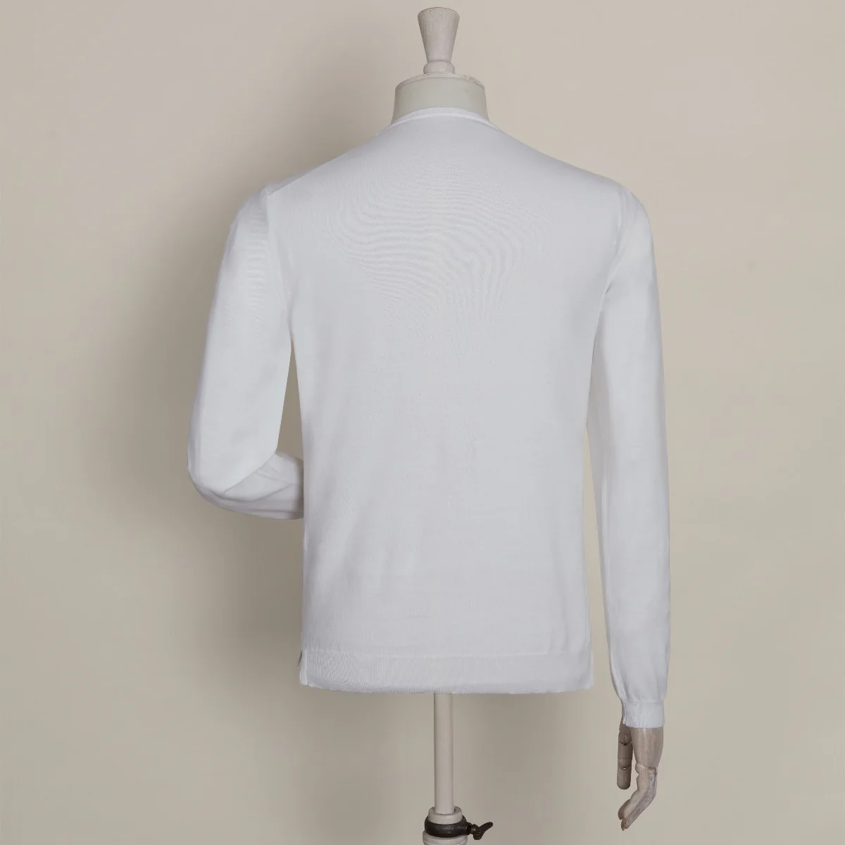 Soft Cotton Knitted Sweater In White - Image 3