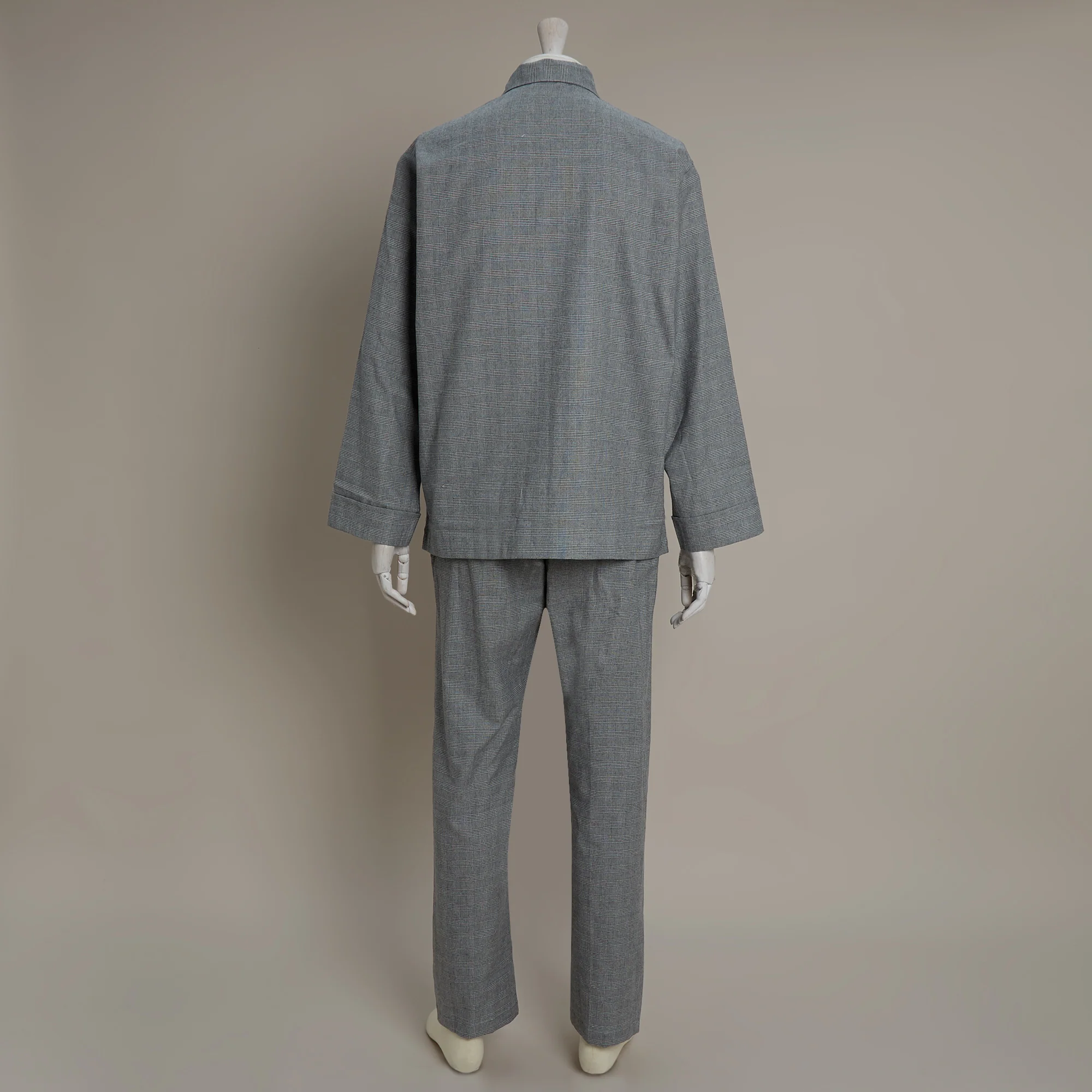 Soft Brushed Cotton Pyjama In Prince Of Wales Check Print In Grey - Image 2