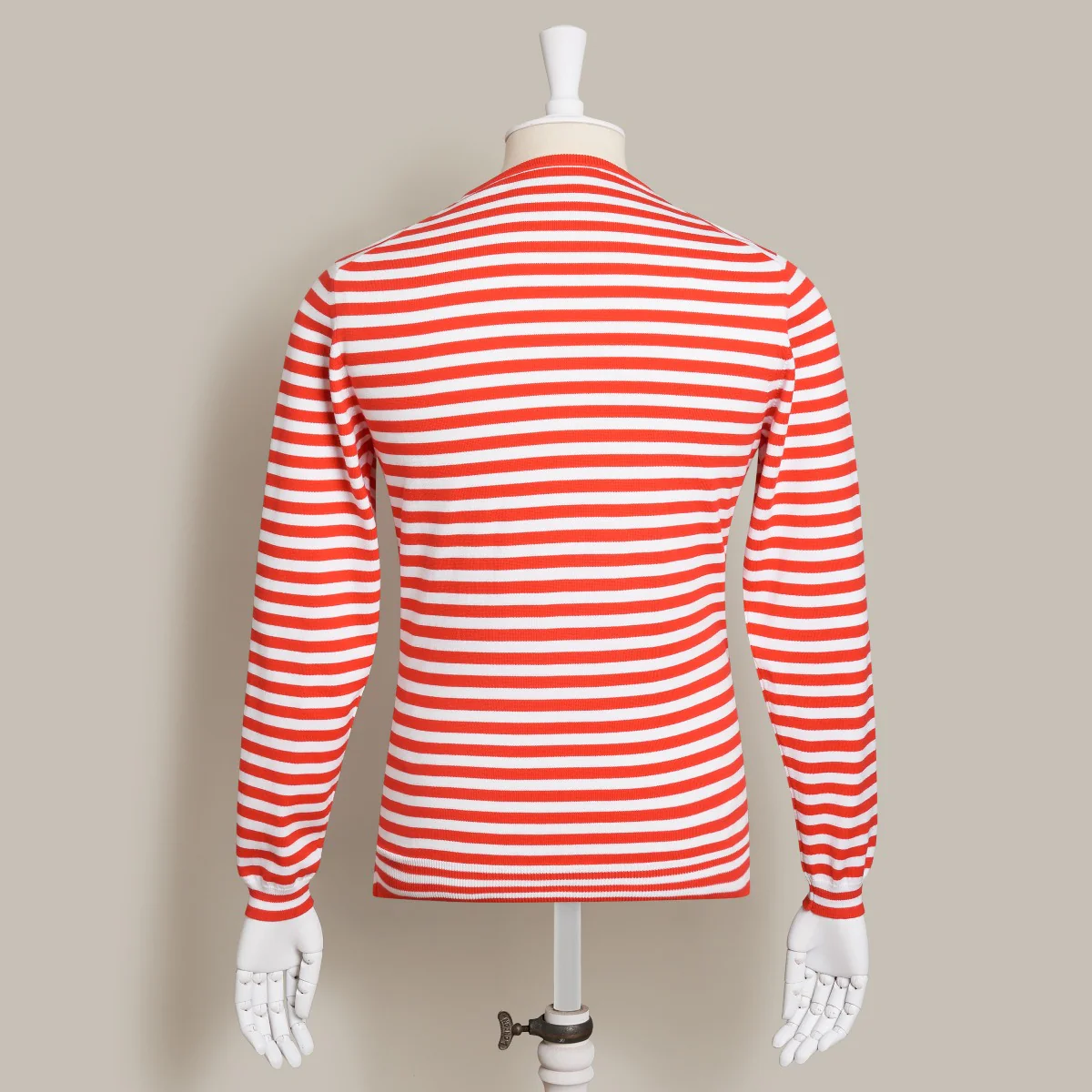 Soft Cotton Stripe Knitted Sweater In Red - Image 3