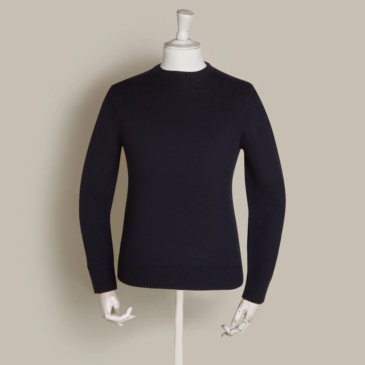 Soft Extrafine Merino Wool Sweater In Dark Navy