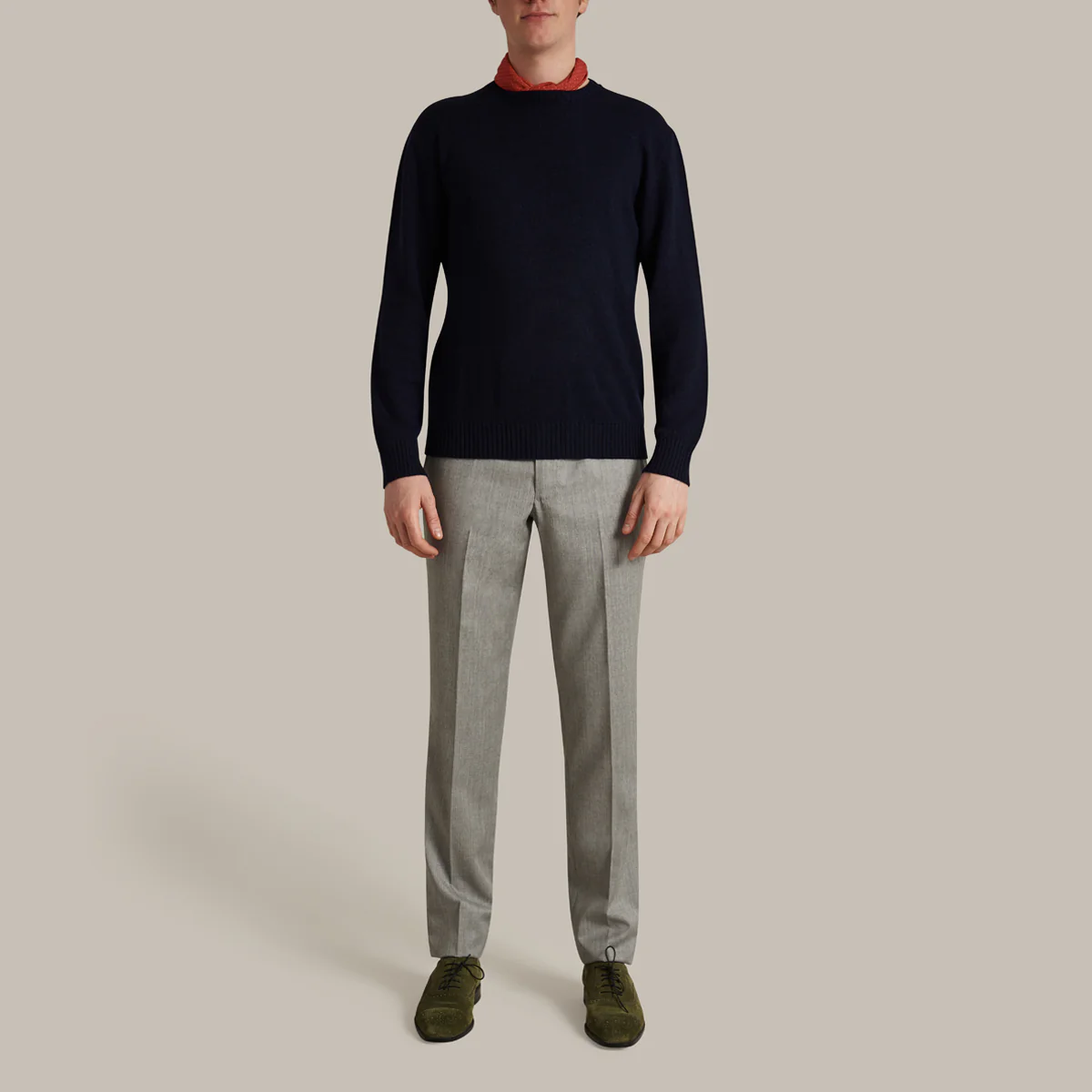 Soft Extrafine Merino Wool Sweater In Dark Navy - Image 2