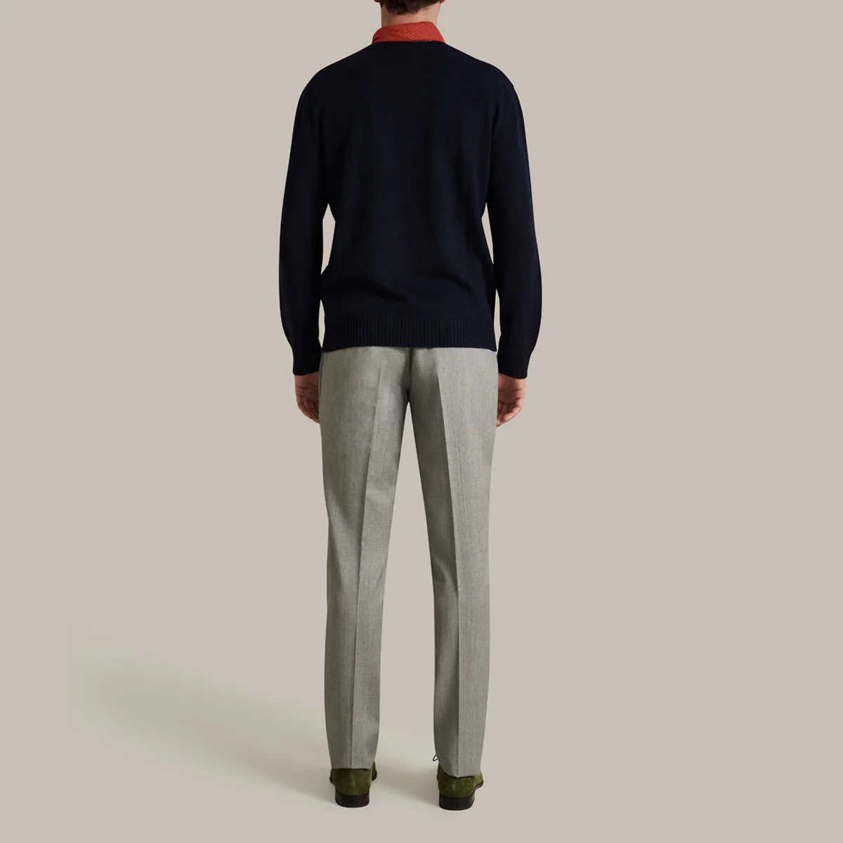 Soft Extrafine Merino Wool Sweater In Dark Navy - Image 3