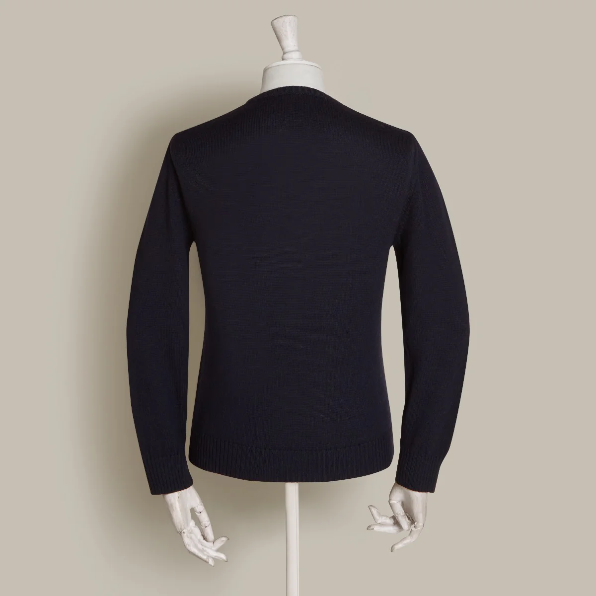 Soft Extrafine Merino Wool Sweater In Dark Navy - Image 4