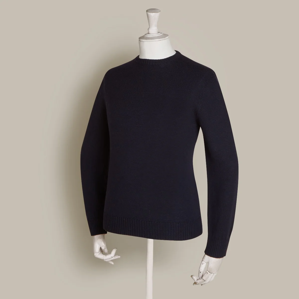 Soft Extrafine Merino Wool Sweater In Dark Navy - Image 5