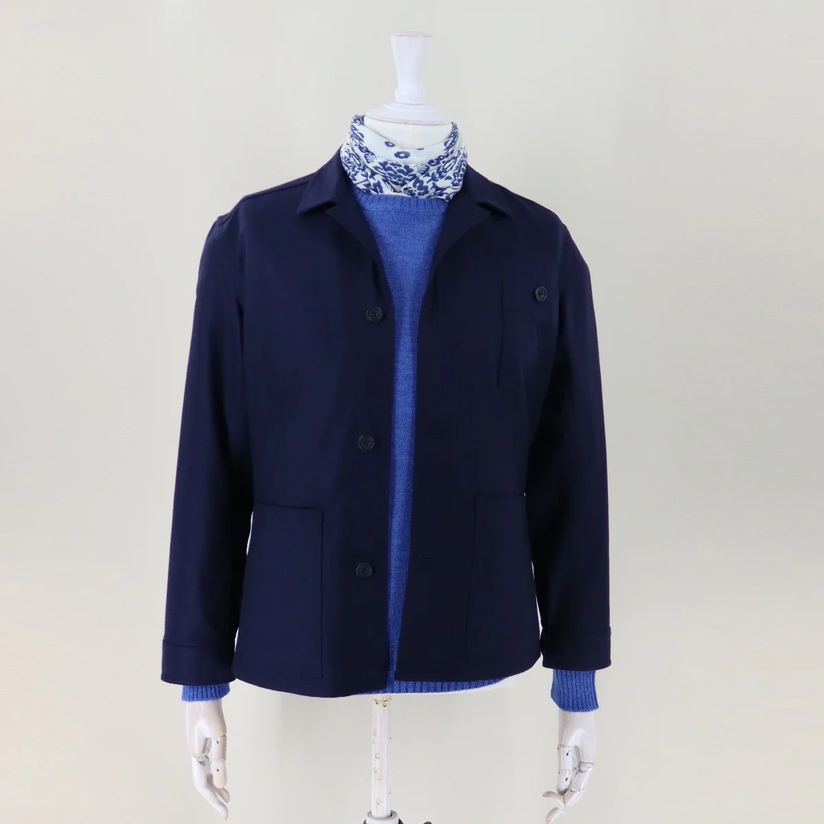 Soft Extrafine Merino Wool Sweater In Denim Blue - Image 2