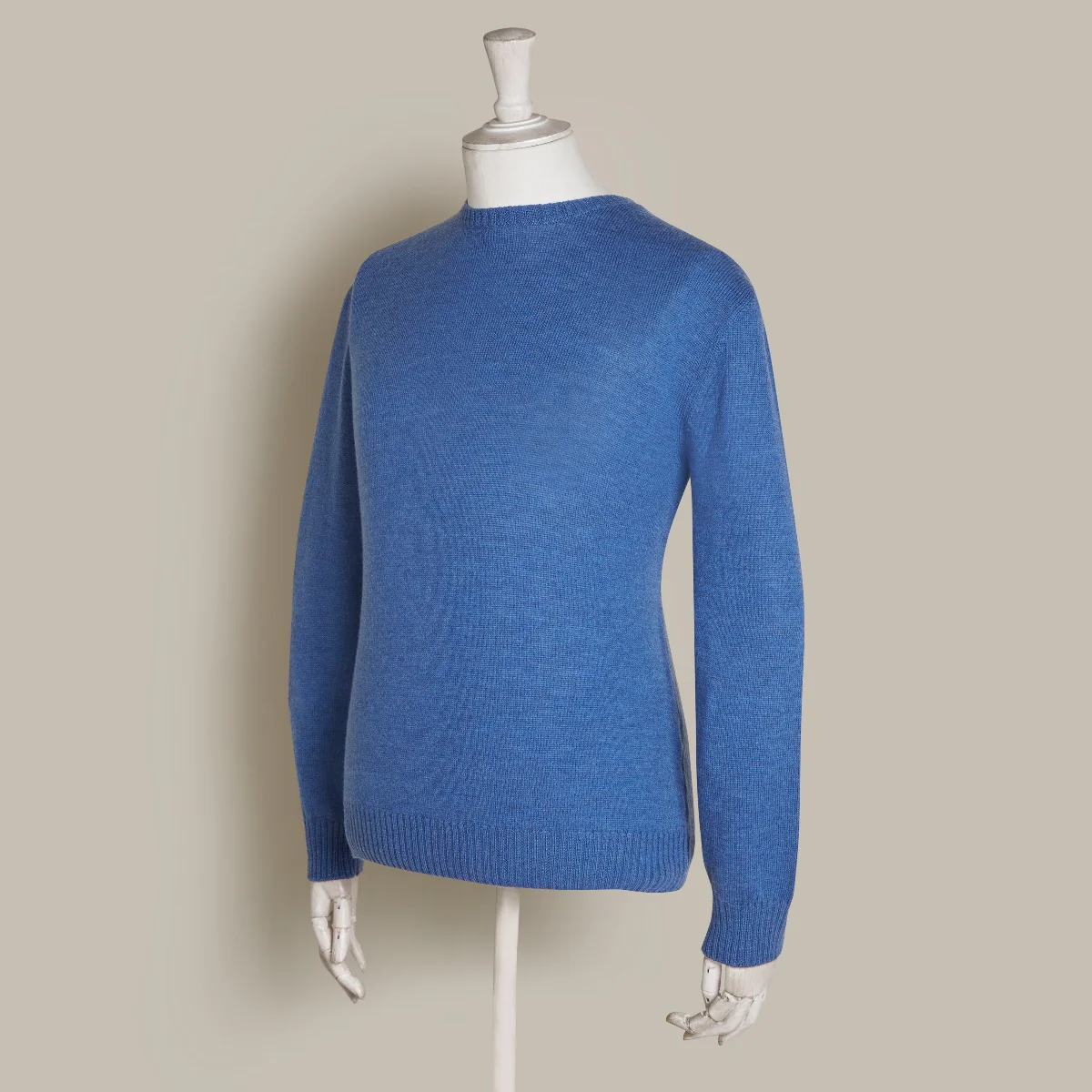 Soft Extrafine Merino Wool Sweater In Denim Blue - Image 3