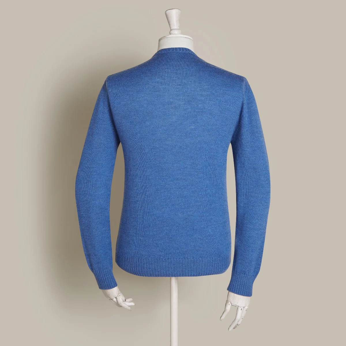 Soft Extrafine Merino Wool Sweater In Denim Blue - Image 4