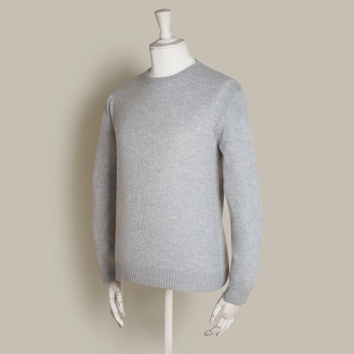 Soft Extrafine Merino Wool Sweater In Grey