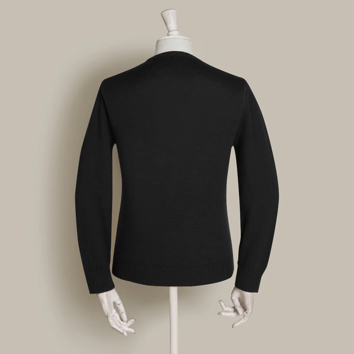 Soft Extrafine Merino Wool Sweater in Black - Image 3