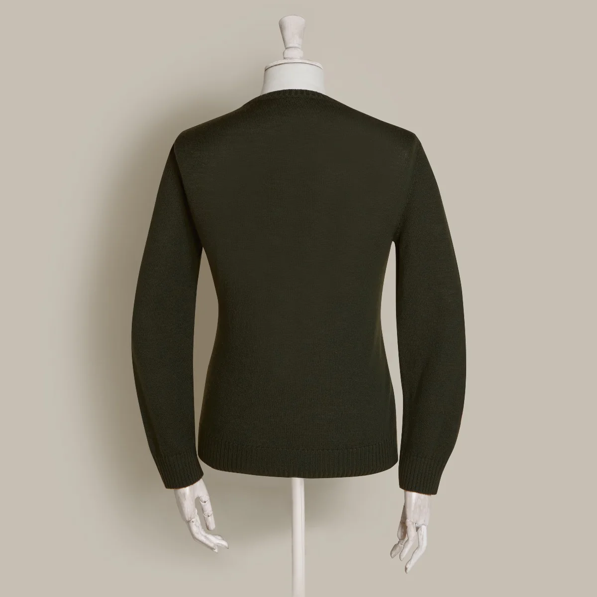 Soft Extrafine Merino Wool Sweater In Khaki - Image 3