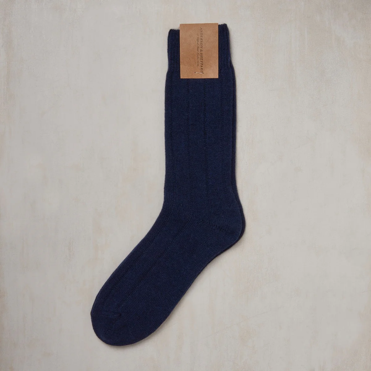 Soft Shetland and Cashmere Socks In Navy