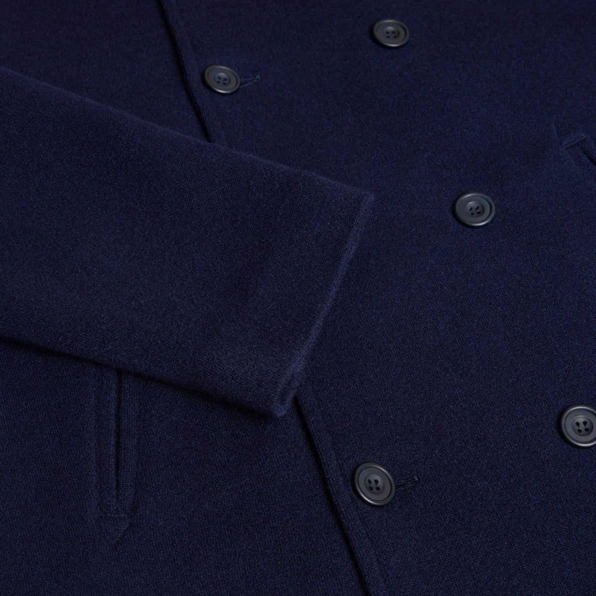 Unstructured Cashmere Blend Knitted Pea Coat - Image 6