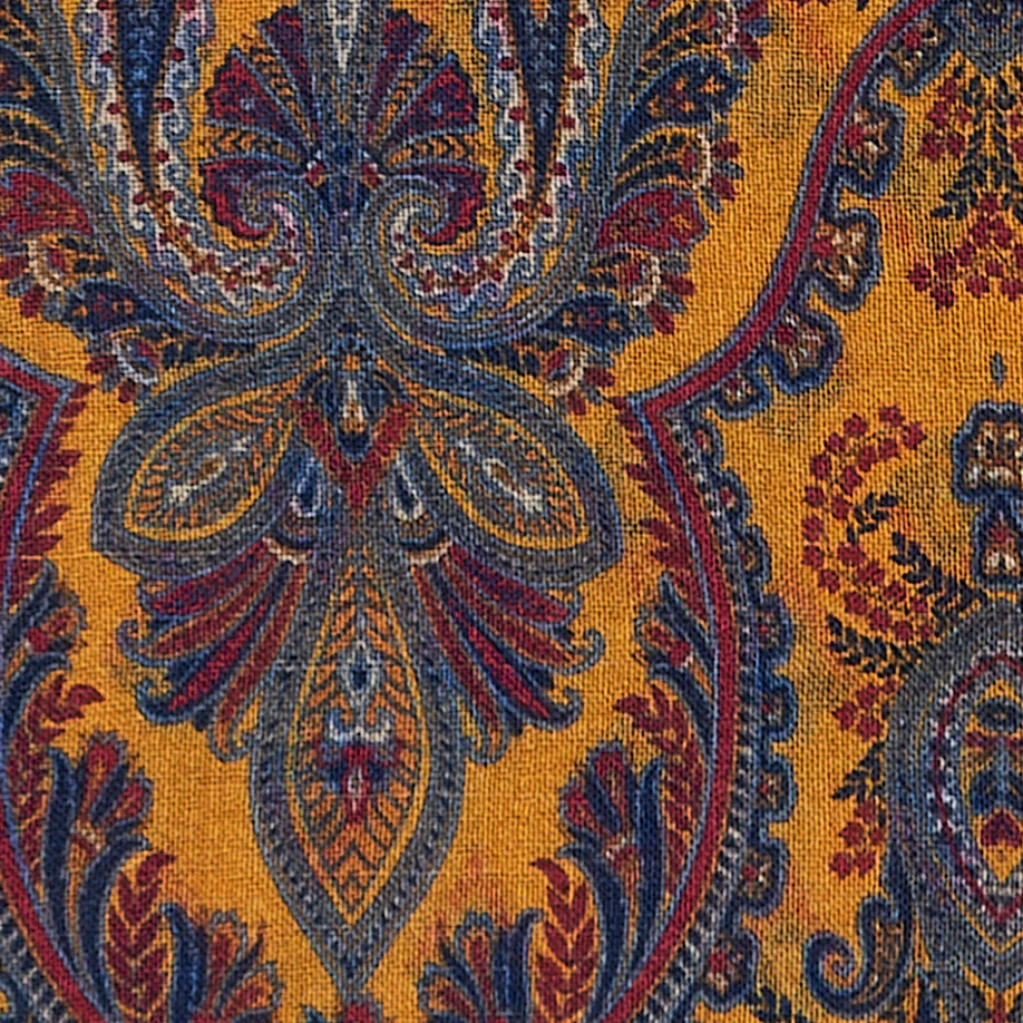 Soft Woollen Printed Scarf In Yellow - Image 3