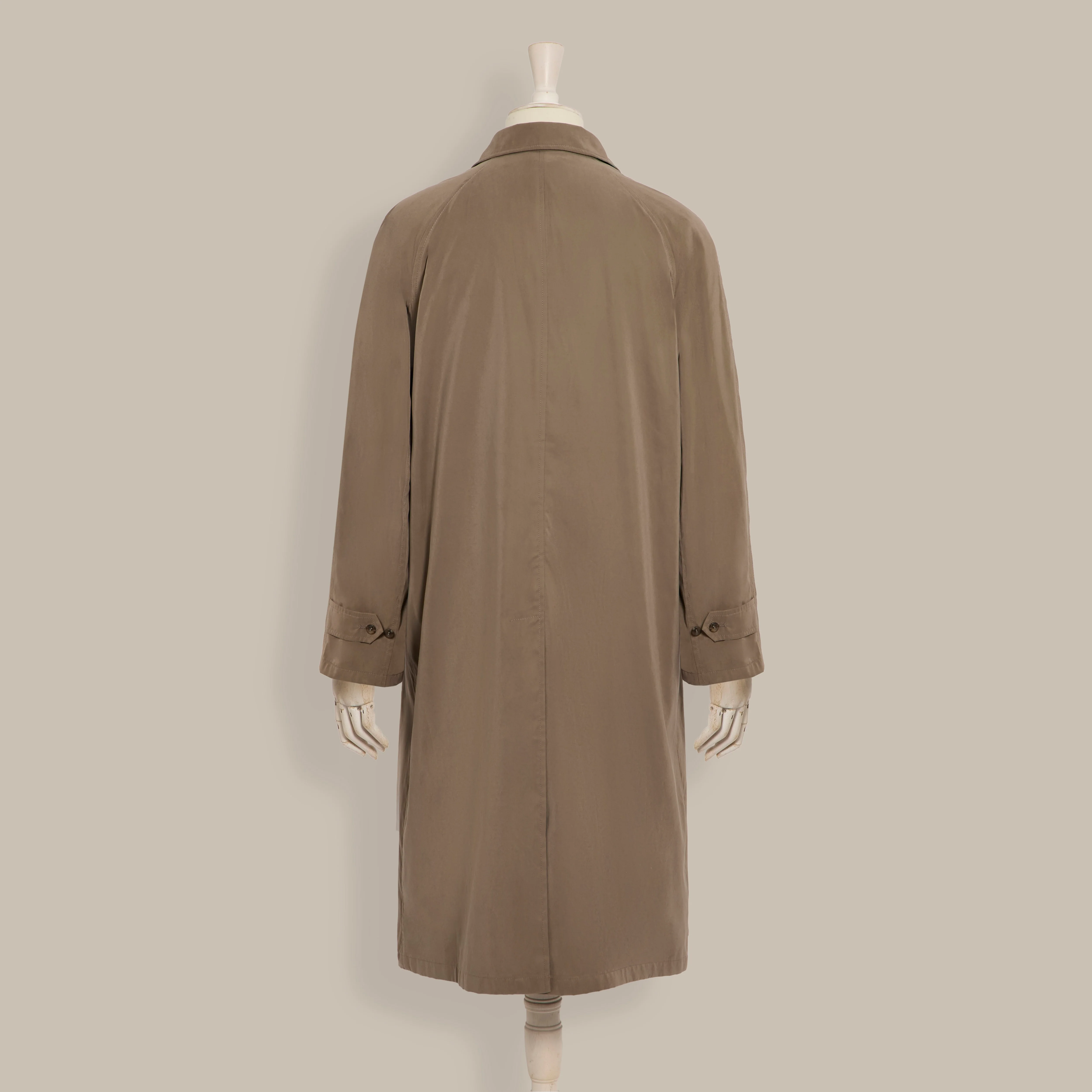 Long Microfibre Raincoat in Dark Natural - Image 4