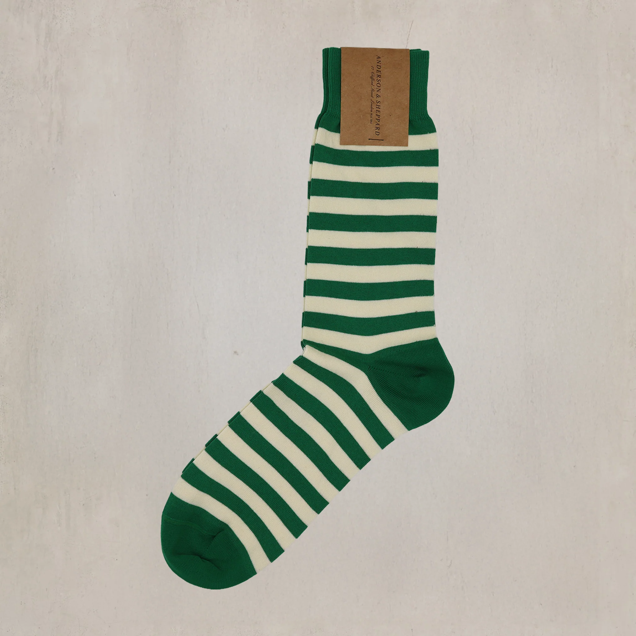 Striped Cotton Socks in Green