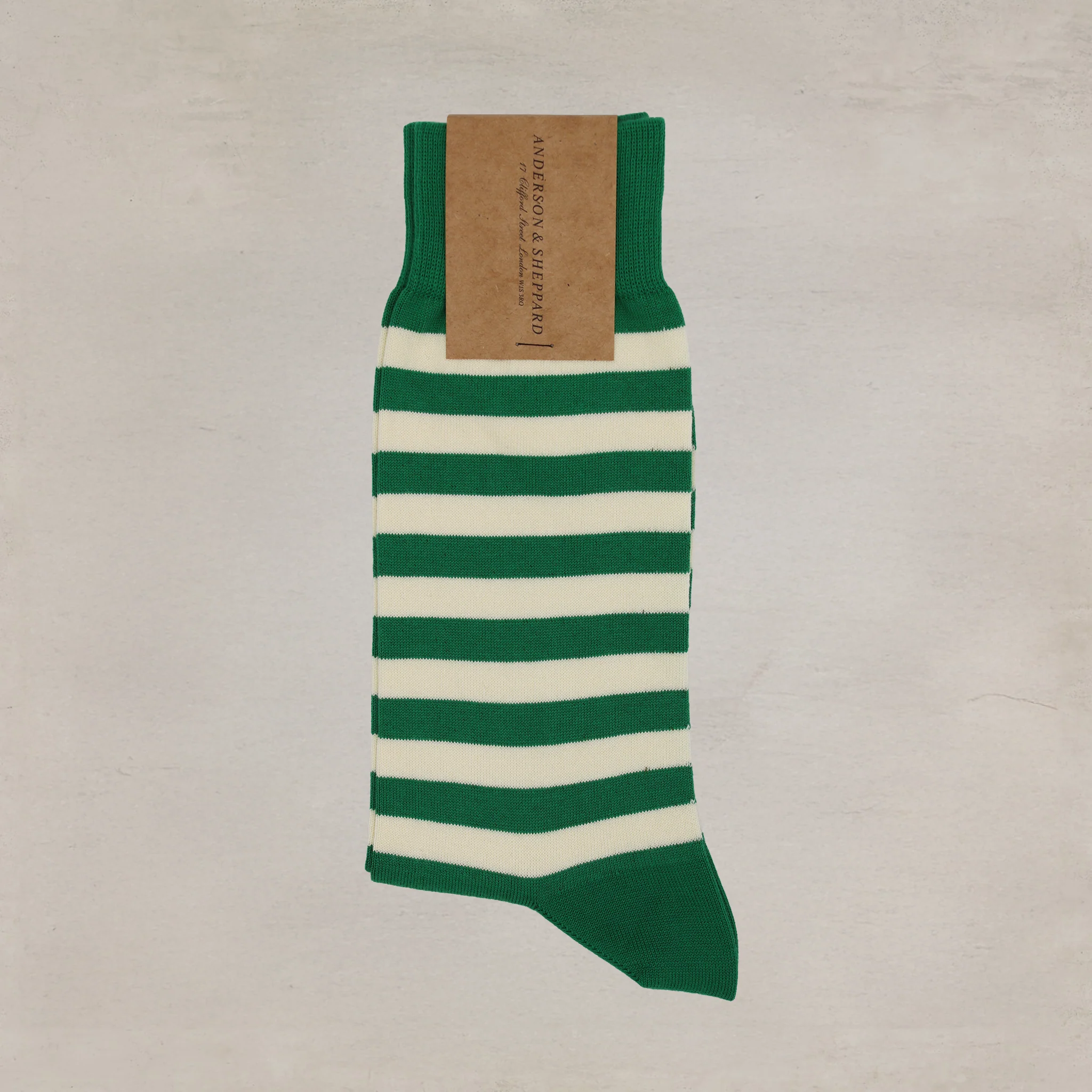 Striped Cotton Socks in Green - Image 2