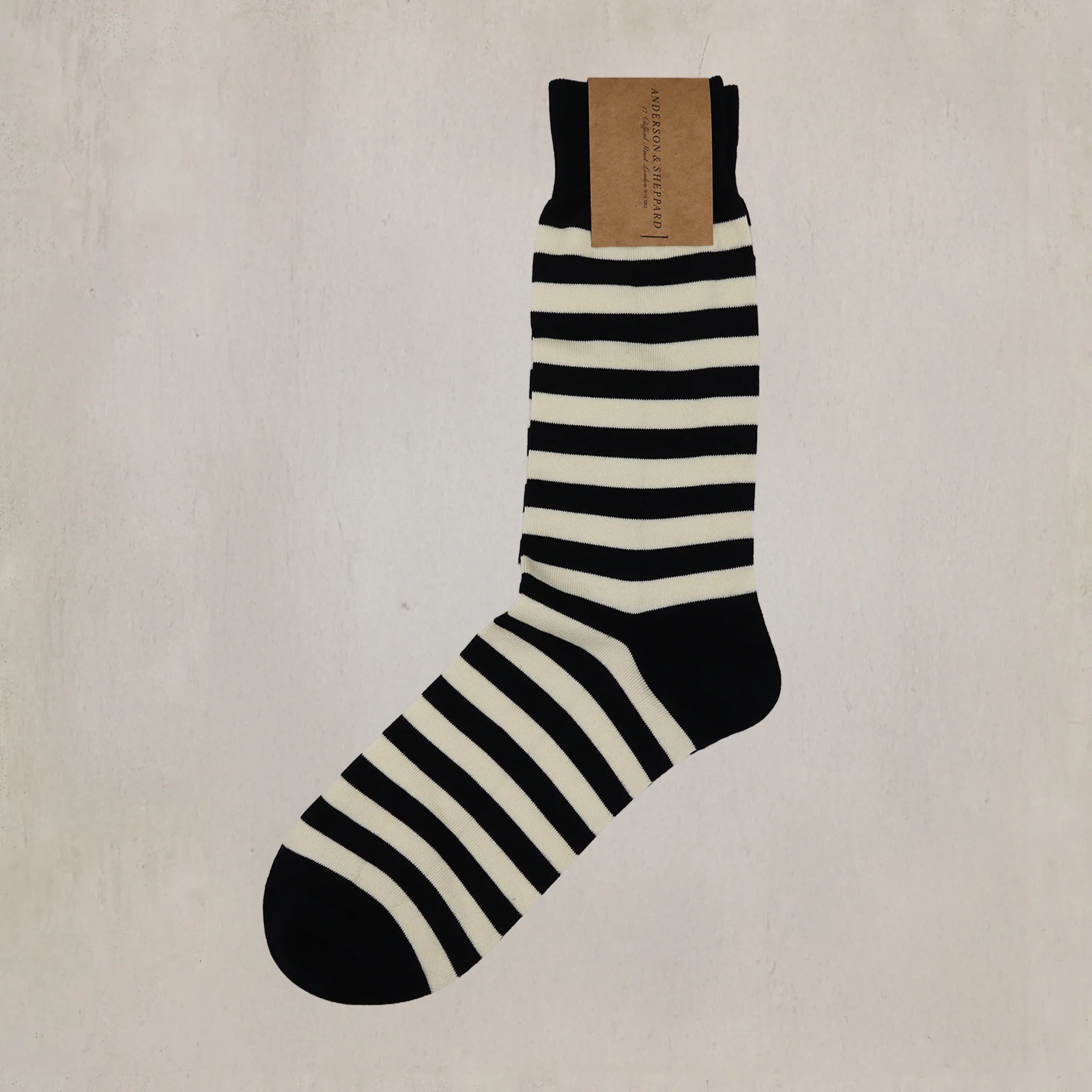 Striped Cotton Socks in Navy