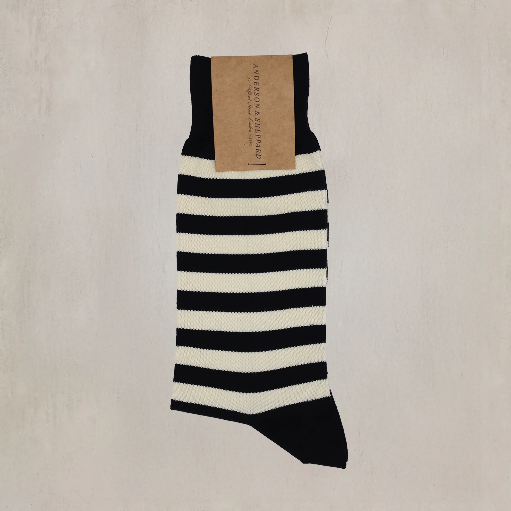 Striped Cotton Socks in Navy - Image 2