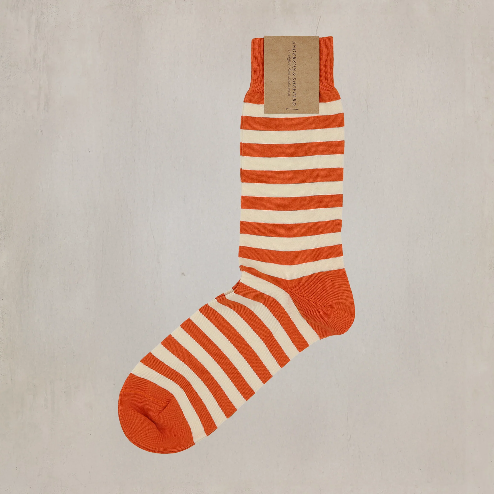 Striped Cotton Socks in Orange