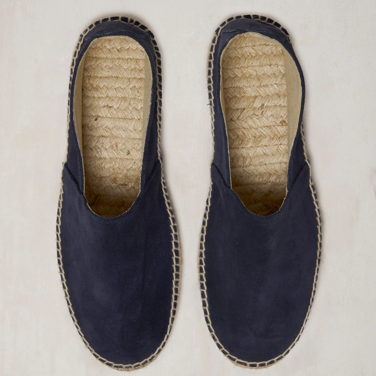 Suede Espadrilles With Rubber Sole In Navy