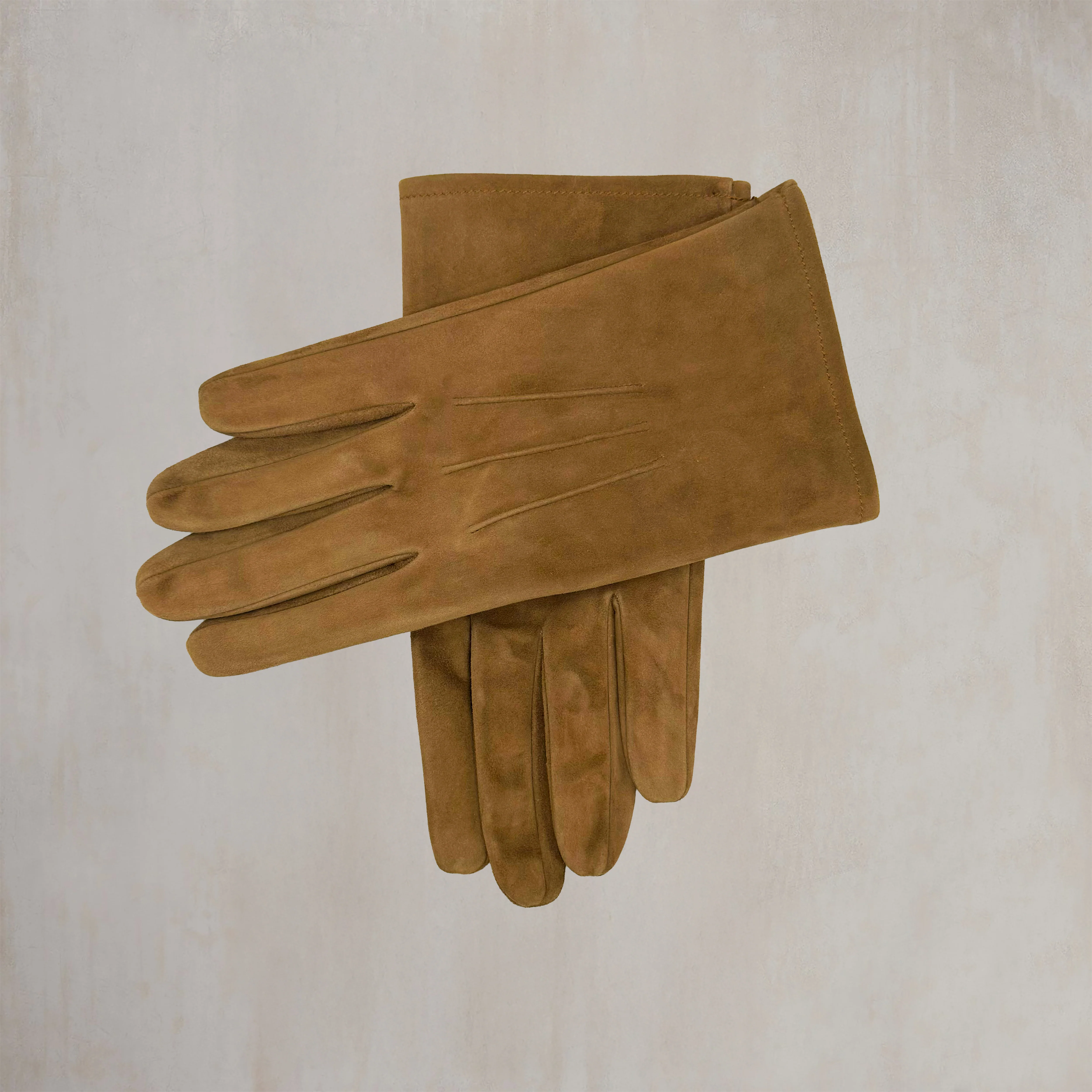 Suede Leather Gloves in Chocolate