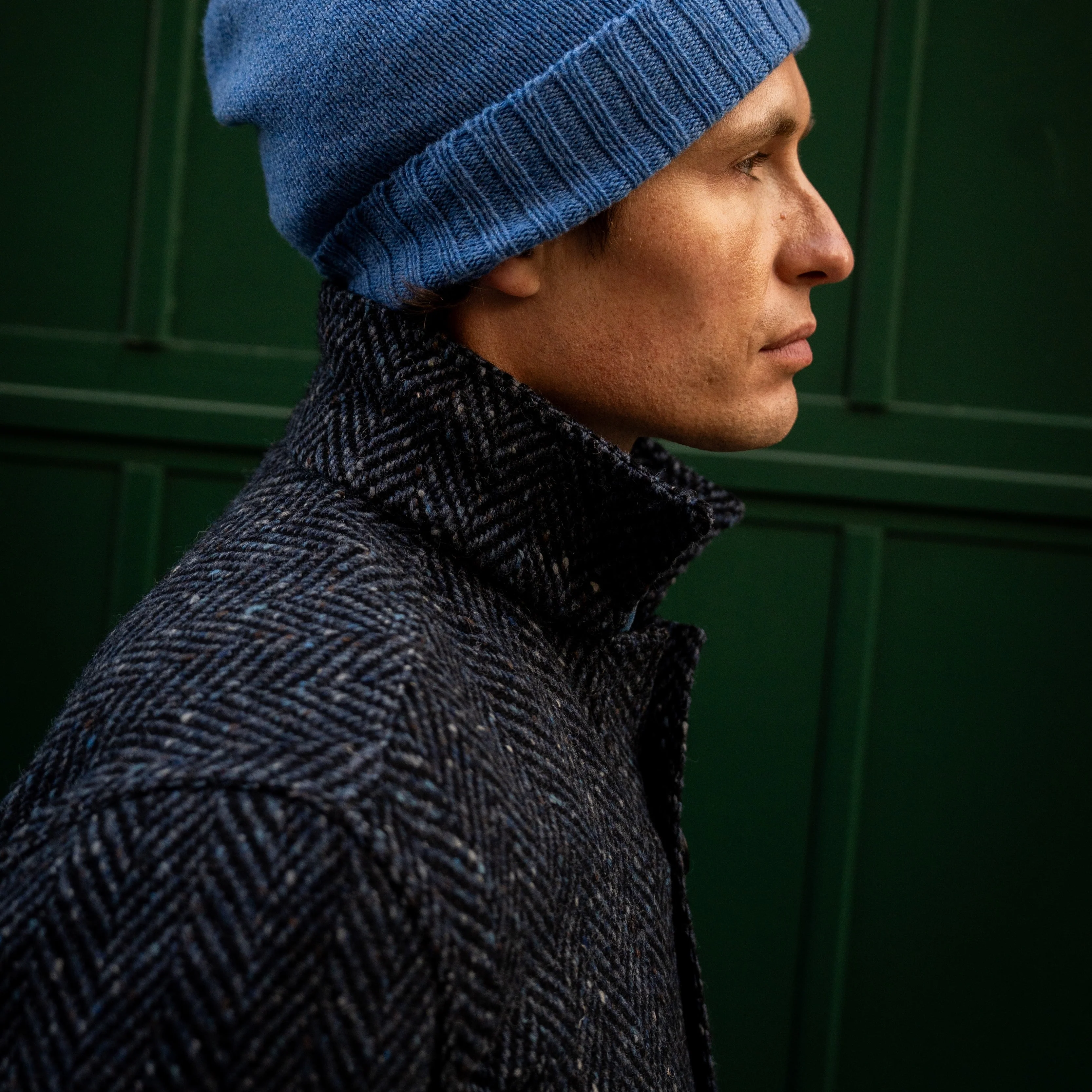 Artisan Woven Herringbone Jacket in Dark Blue - Image 2