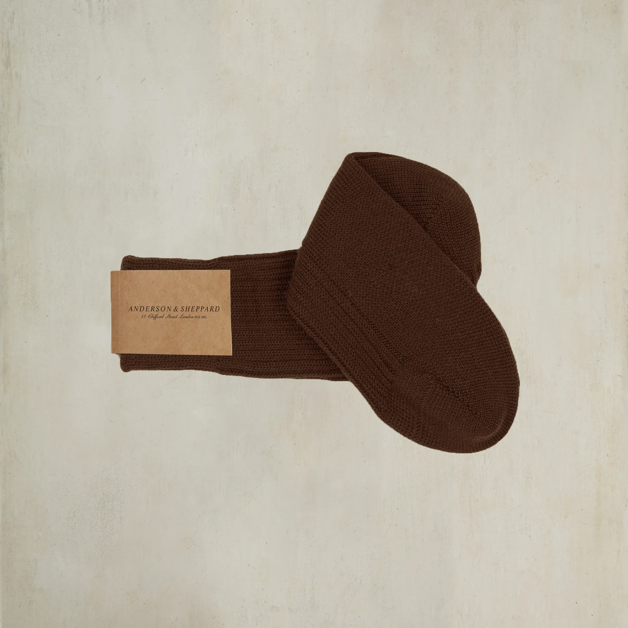 Thick Woollen Rib Socks In Chocolate