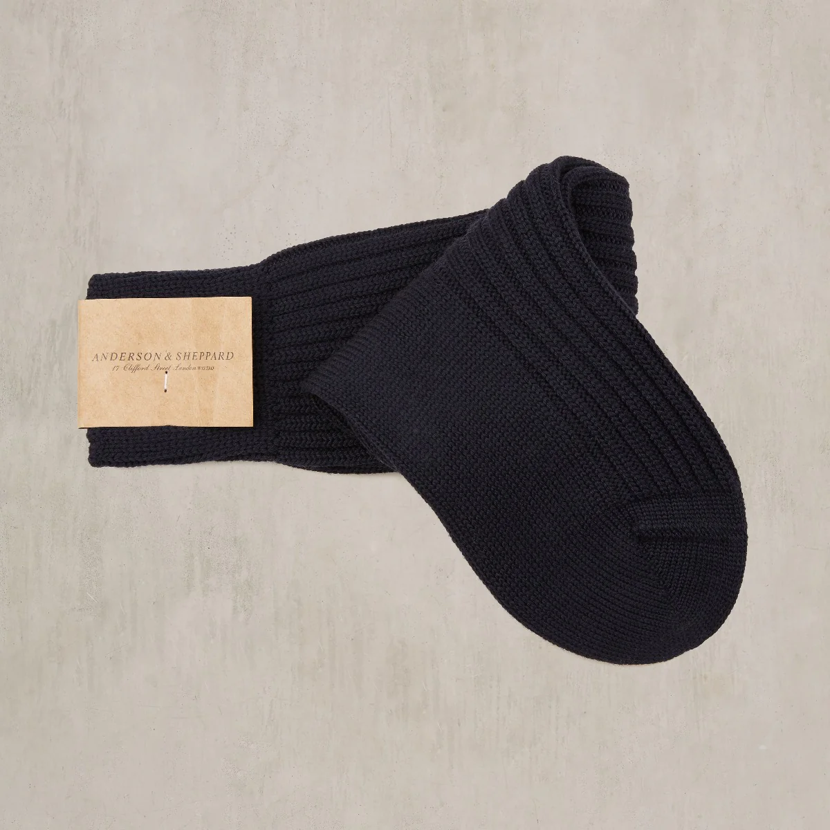 Thick Woollen Rib Socks in Navy