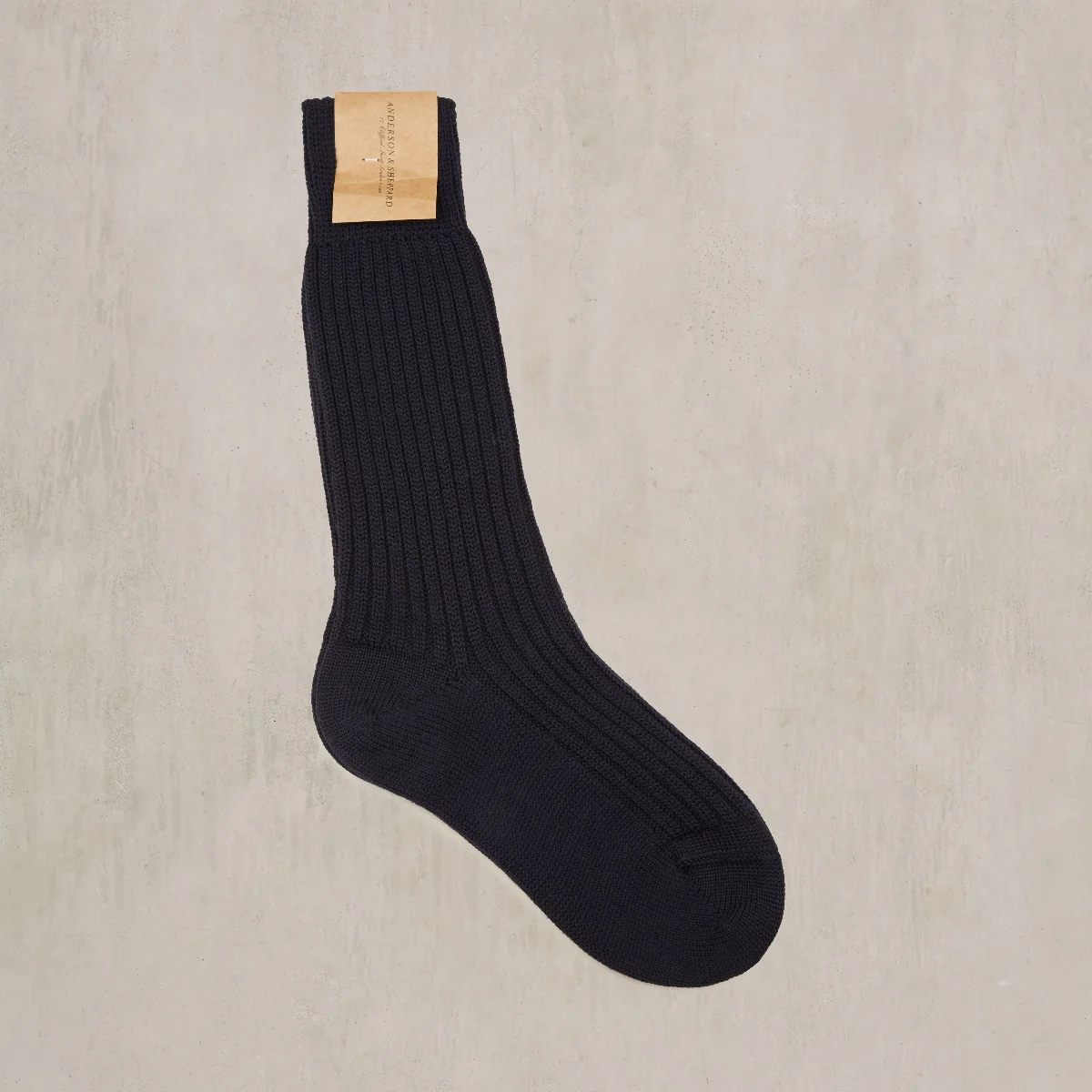 Thick Woollen Rib Socks in Navy - Image 2