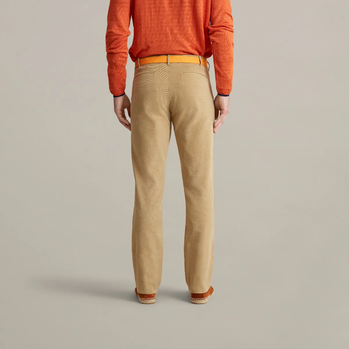 Trouser Style Three In Winter Cotton In Sand - Image 3