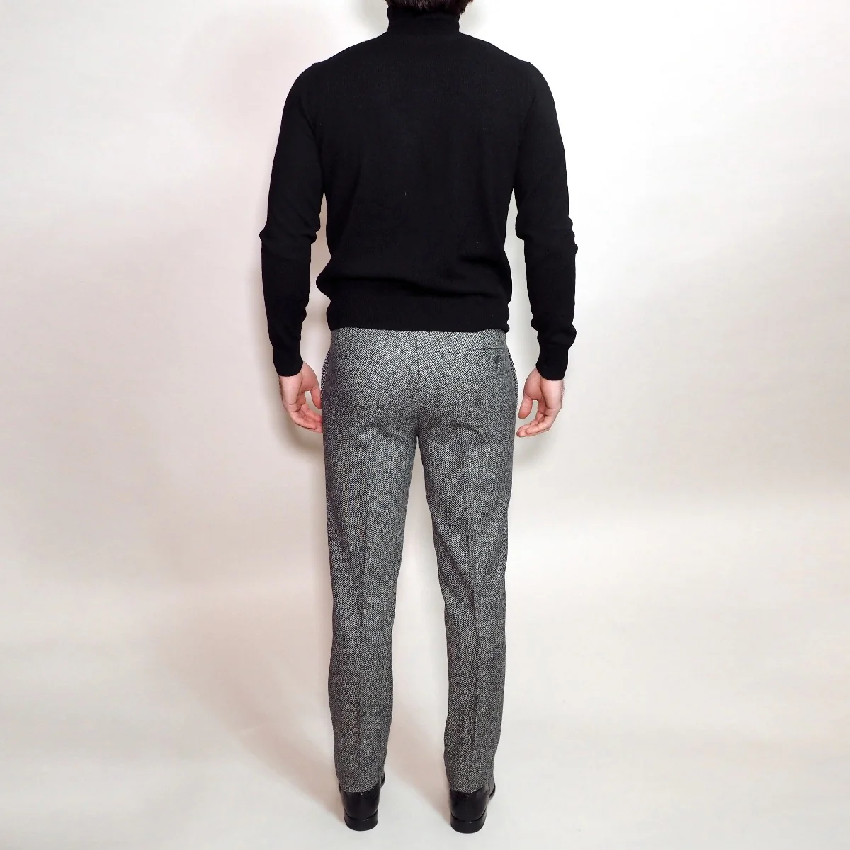 Trousers Style 13 11oz Shetland Herringbone In Grey - Image 4