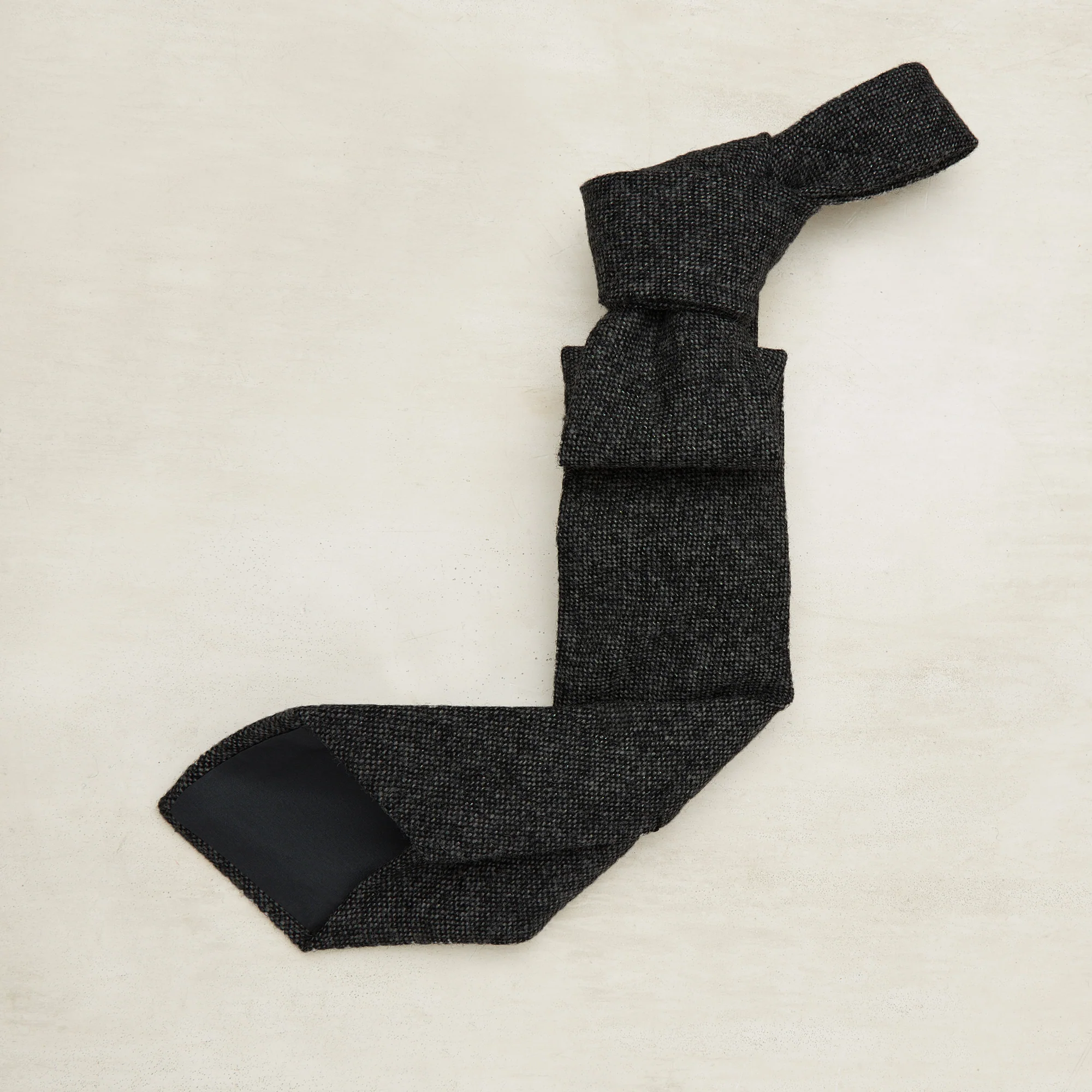 Tweed Tie In Charcoal - Image 2