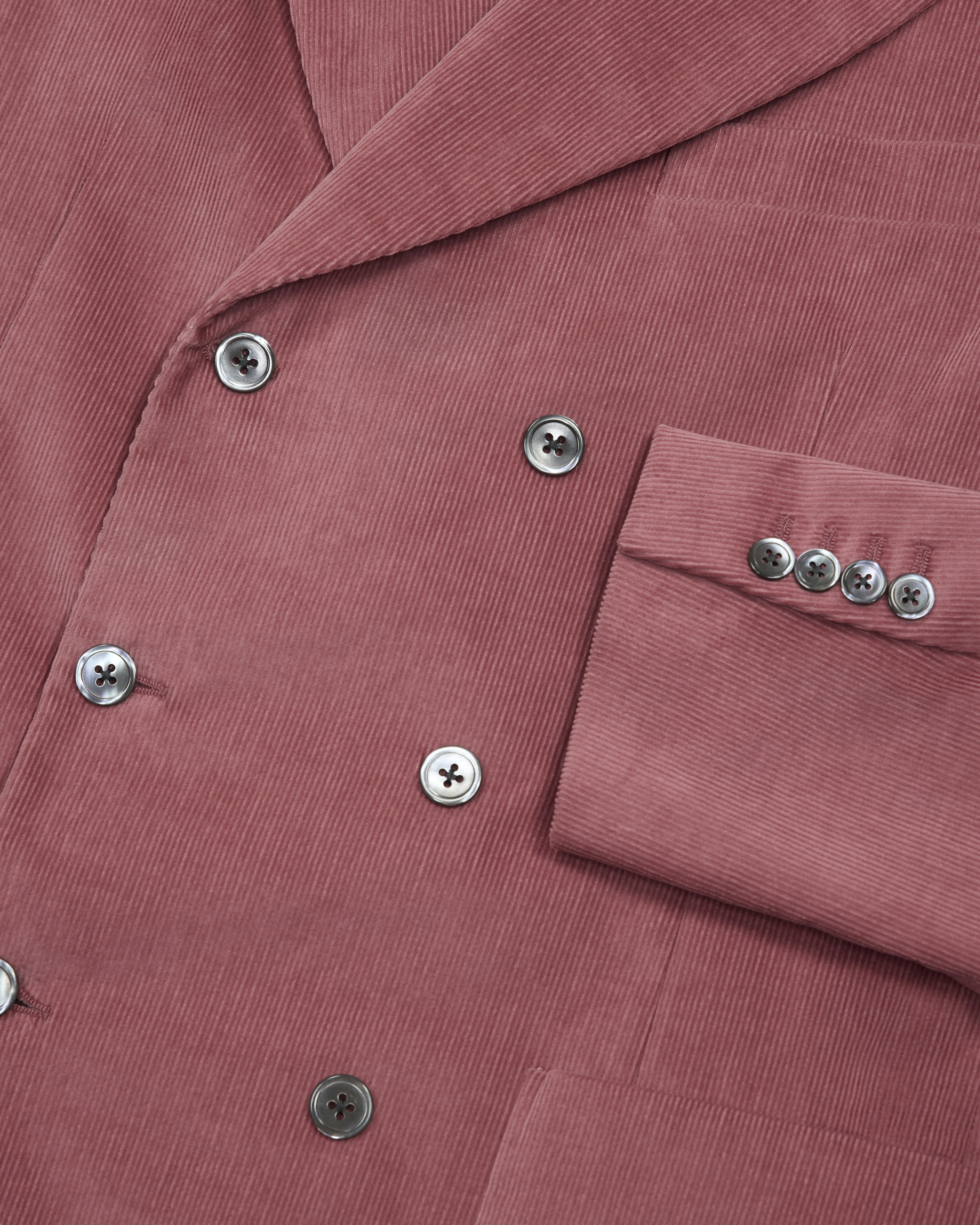 Double Breasted Corduroy Unstructured Suit in Pink - Image 8