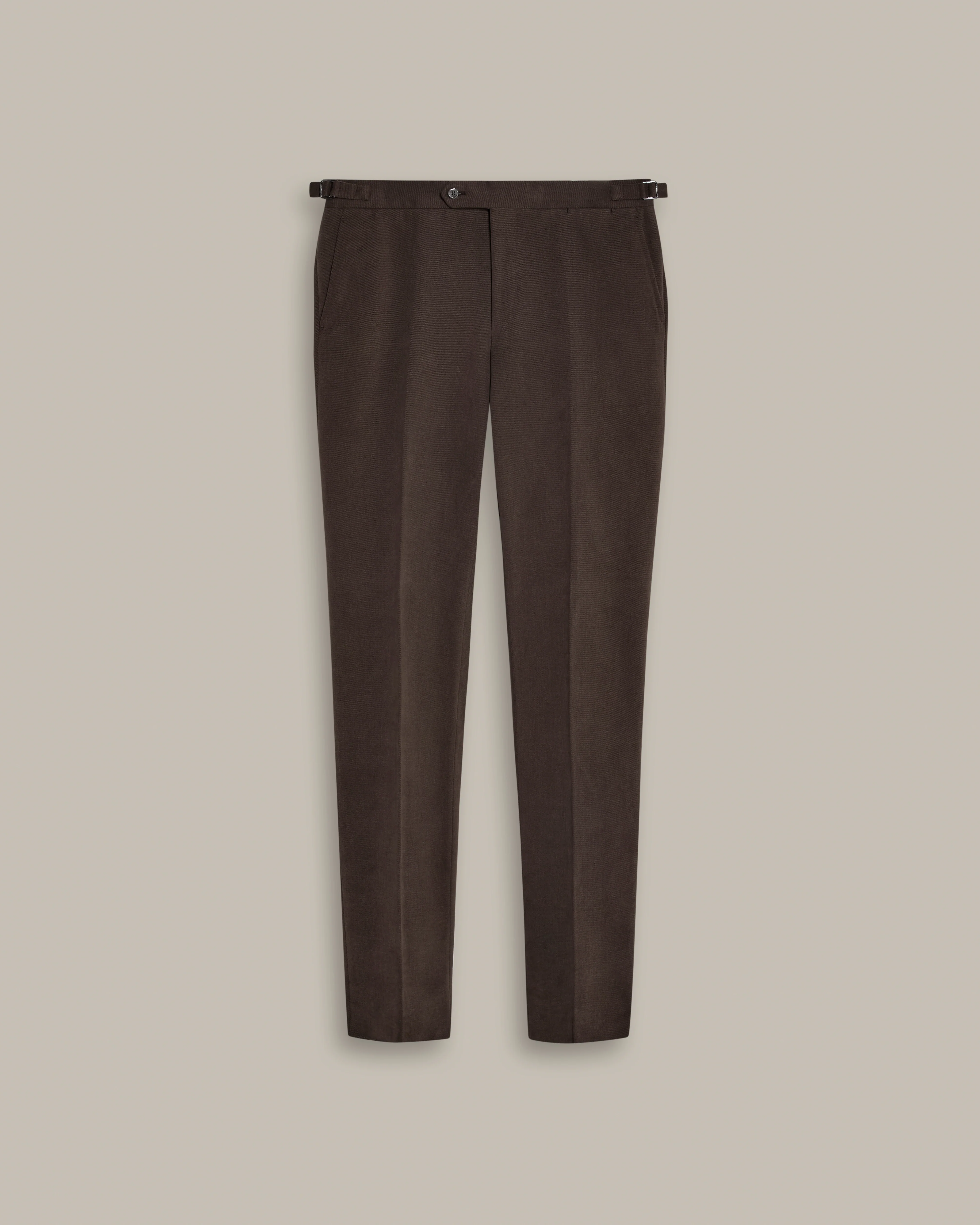 Single Breasted Cotton Drill Unstructured Suit in Chocolate - Image 4