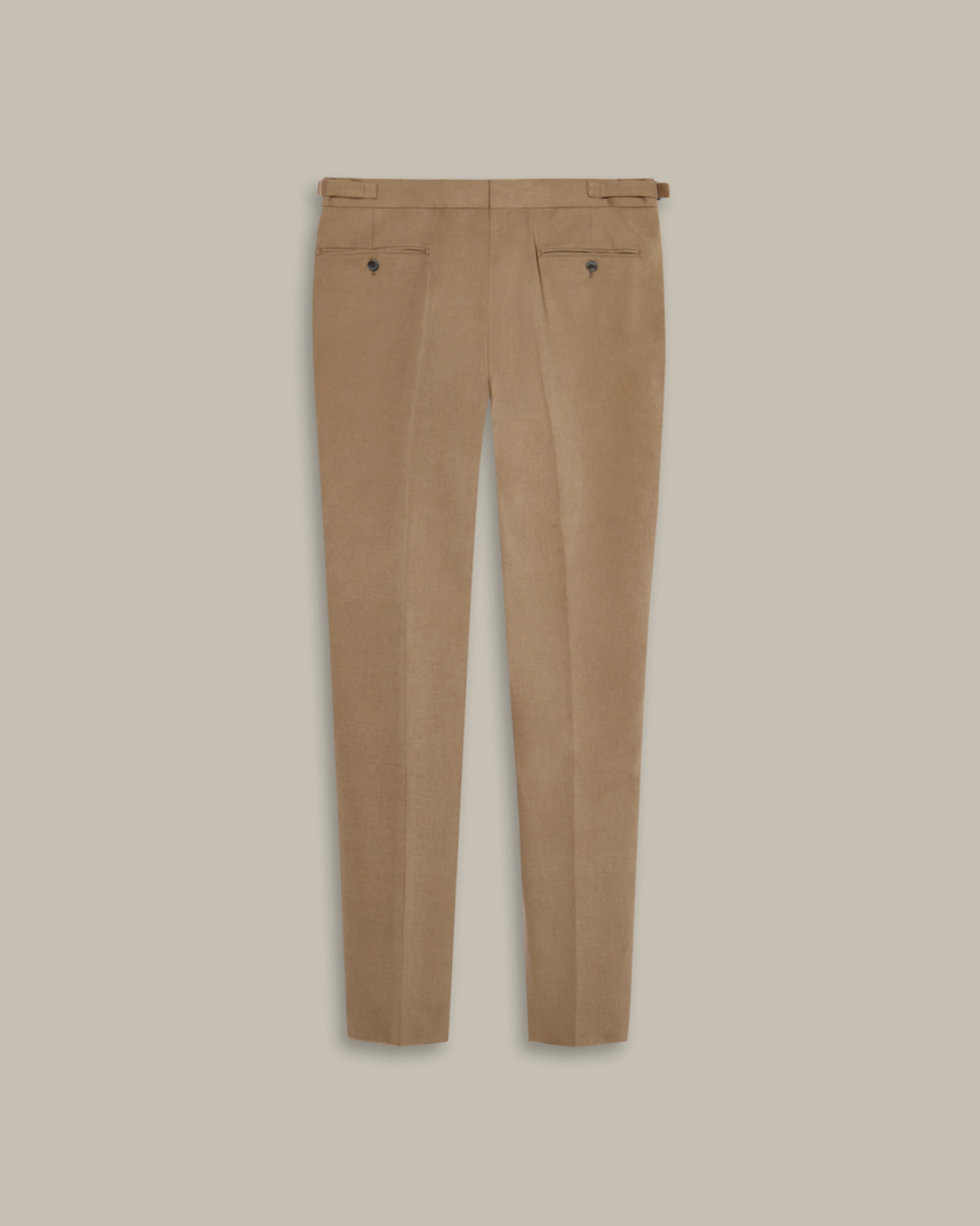 Unstructured Single Breasted Cotton Drill Suit in Taupe - Image 4
