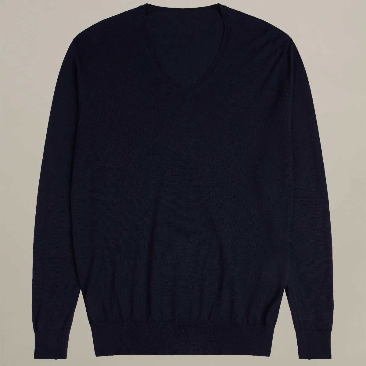Lightweight V-neck Cashmere Sweater in Midnight - Image 3