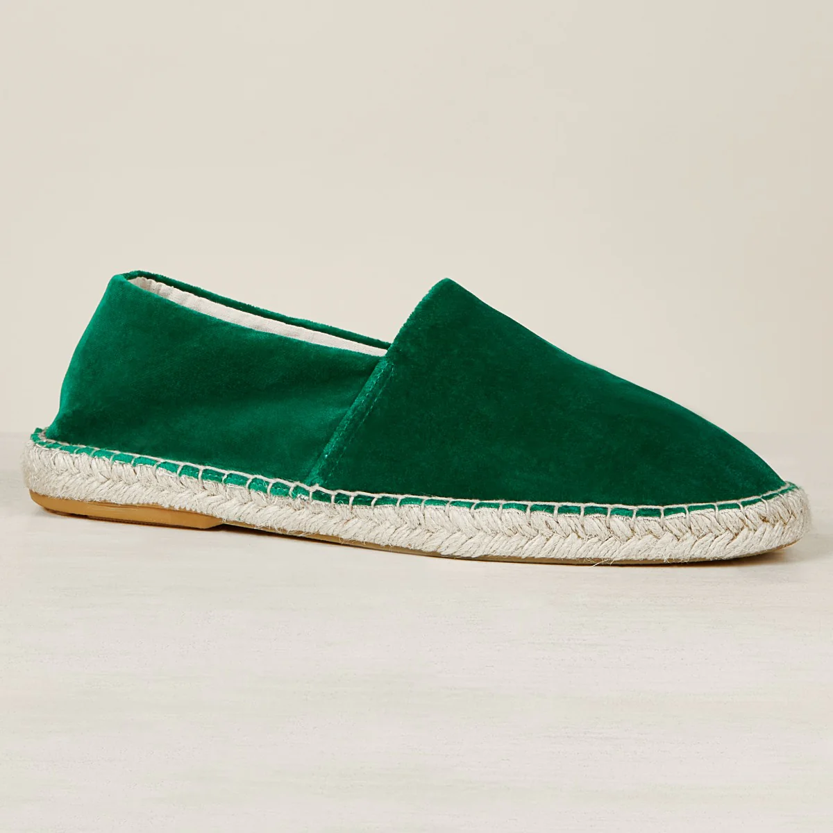 Velvet Espadrilles In Emerald - Image 2